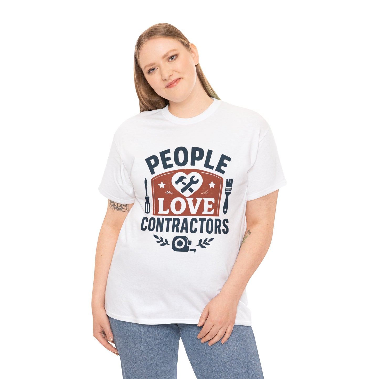 Contractor T-Shirt – "People Love Contractors" Graphic Tee Printify