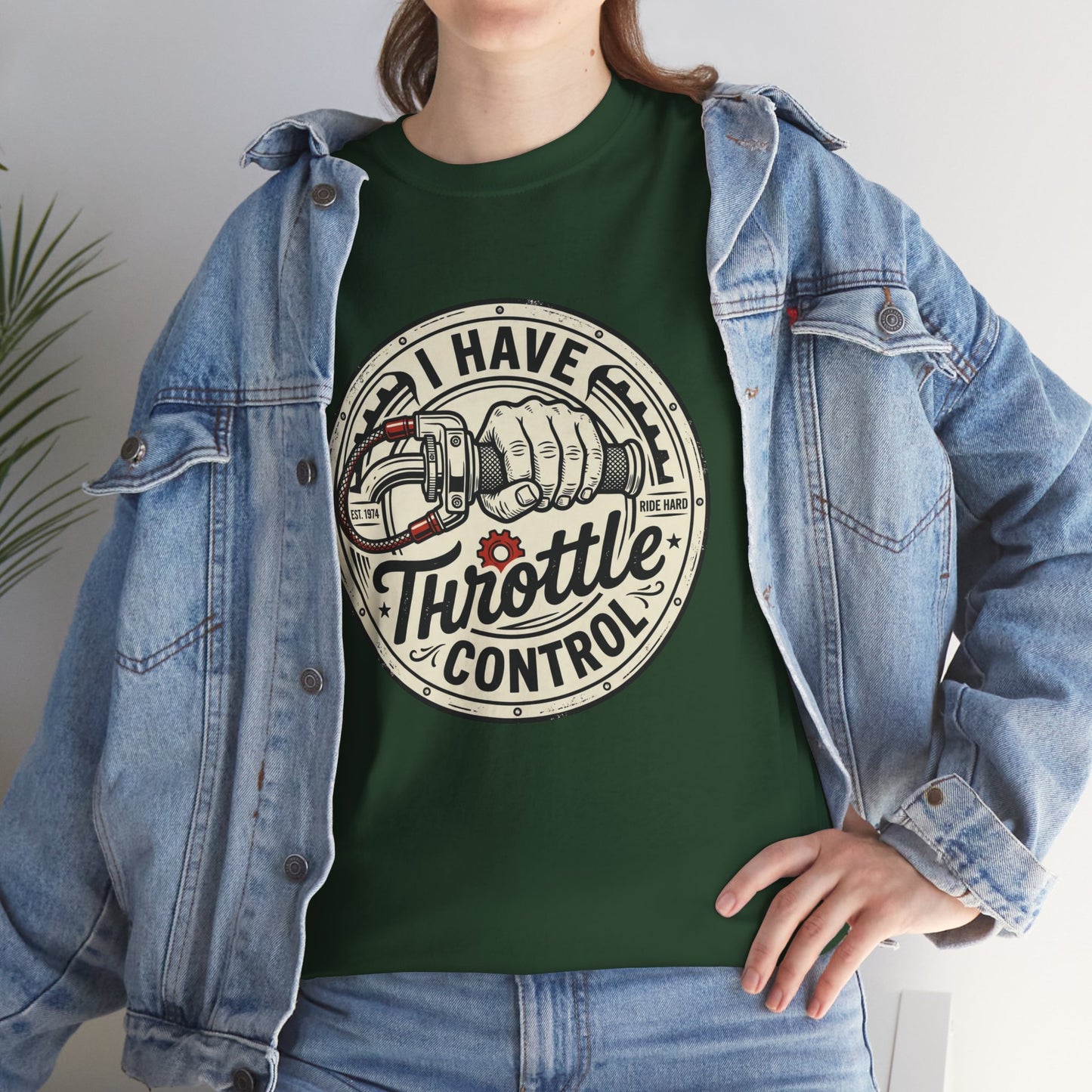 Throttle Control T-Shirt — "I Have Throttle Control" Vintage Motorcycle Tee