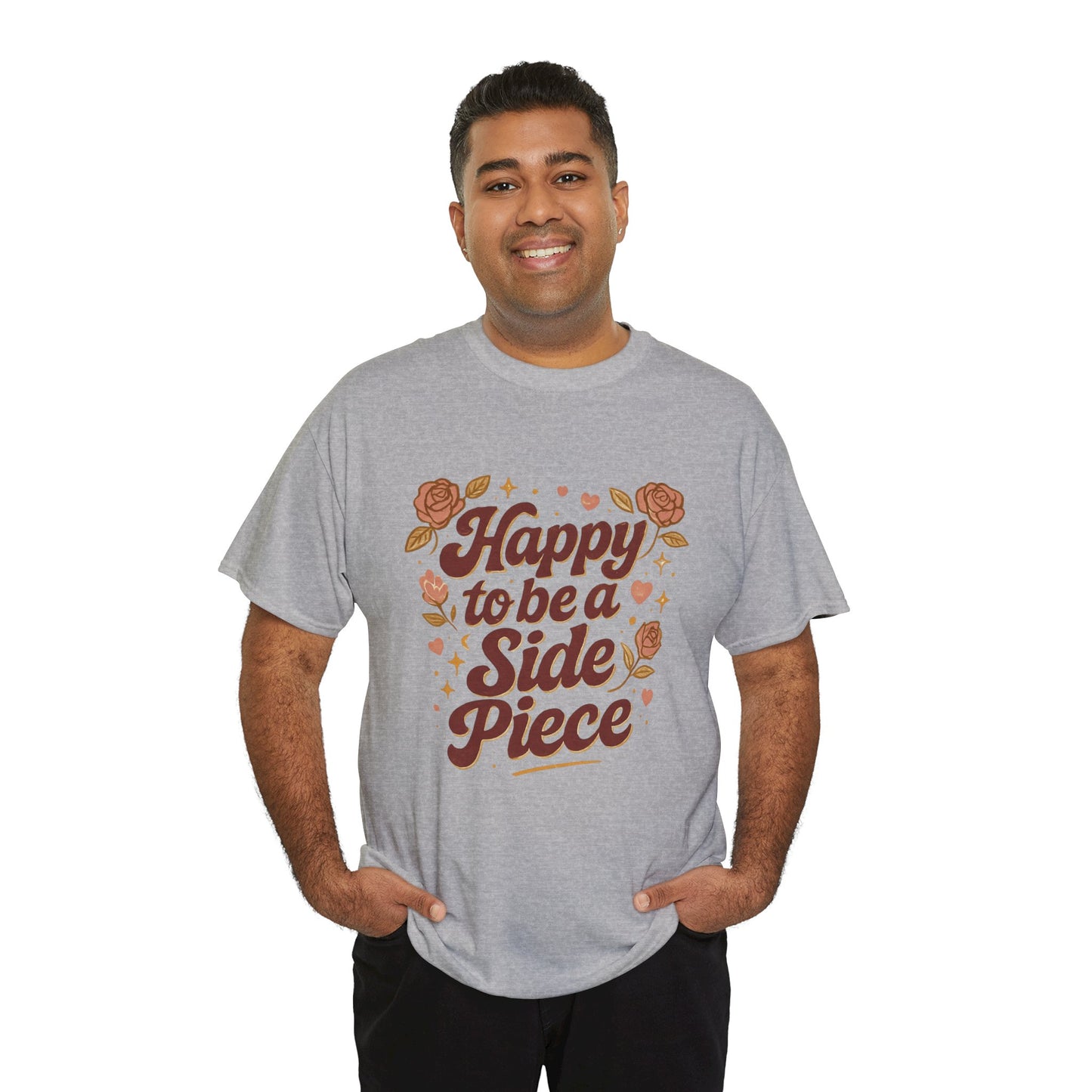 Happy to Be a Side Piece Tee — Retro Floral Statement T-Shirt