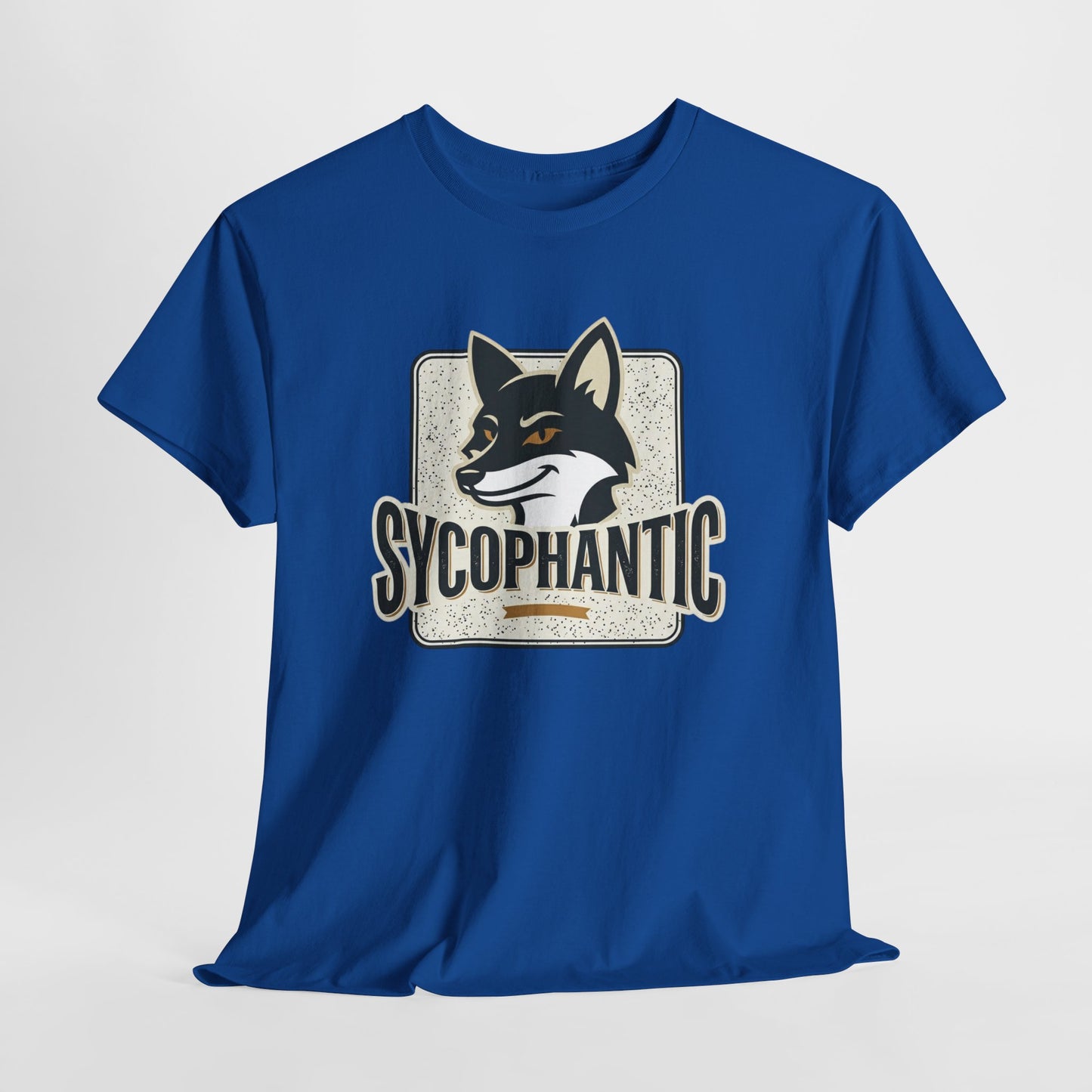Sycophantic Fox Graphic Tee — Retro Animal Logo T-Shirt