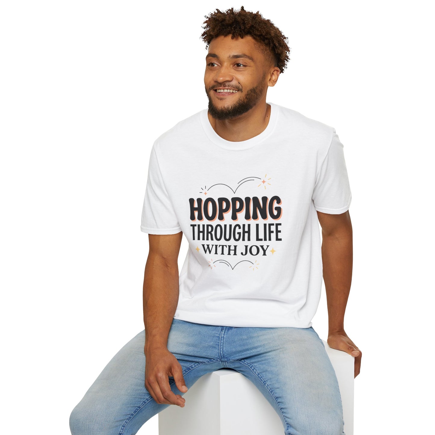 Hopping Through Life Tee — "Hopping Through Life with Joy" Inspirational Graphic T-Shirt