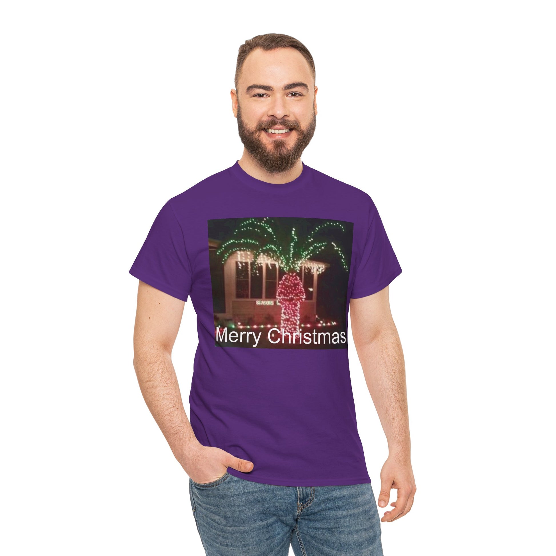Christmas Lights Tee — 'Merry Christmas' Holiday Graphic T-Shirt Printify