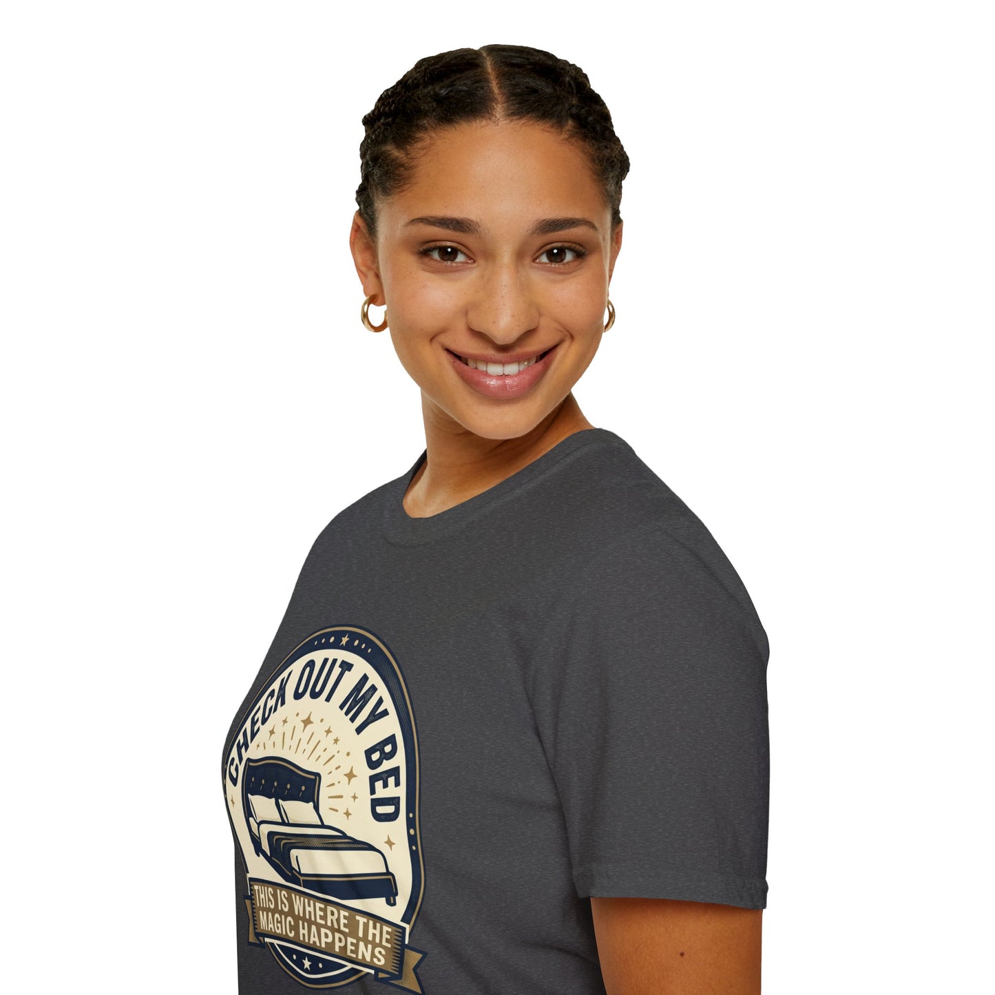Check Out My Bed T-Shirt – “This Is Where The Magic Happens” Vintage Graphic Tee