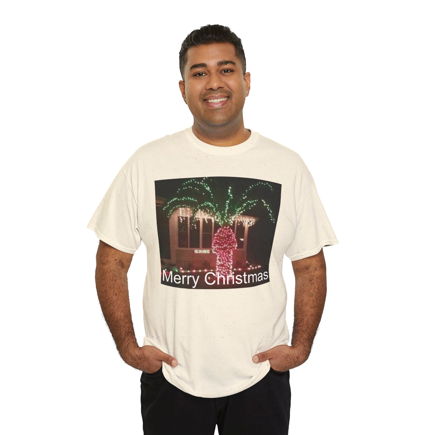 Christmas Lights Tee — 'Merry Christmas' Holiday Graphic T-Shirt Printify