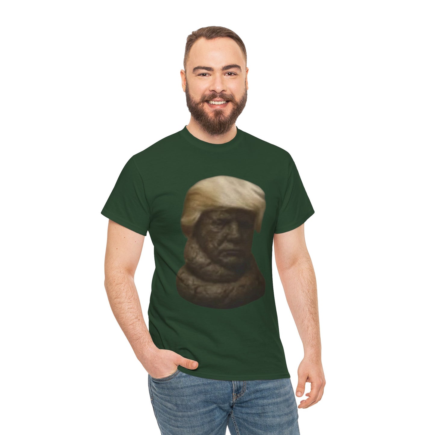 Graphic Tee — Bronze Bust Illustration T‑Shirt