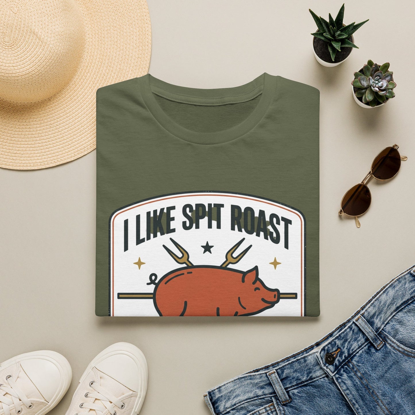 I Like Spit Roast T-Shirt — Retro BBQ Pig Tee for Grill Lovers