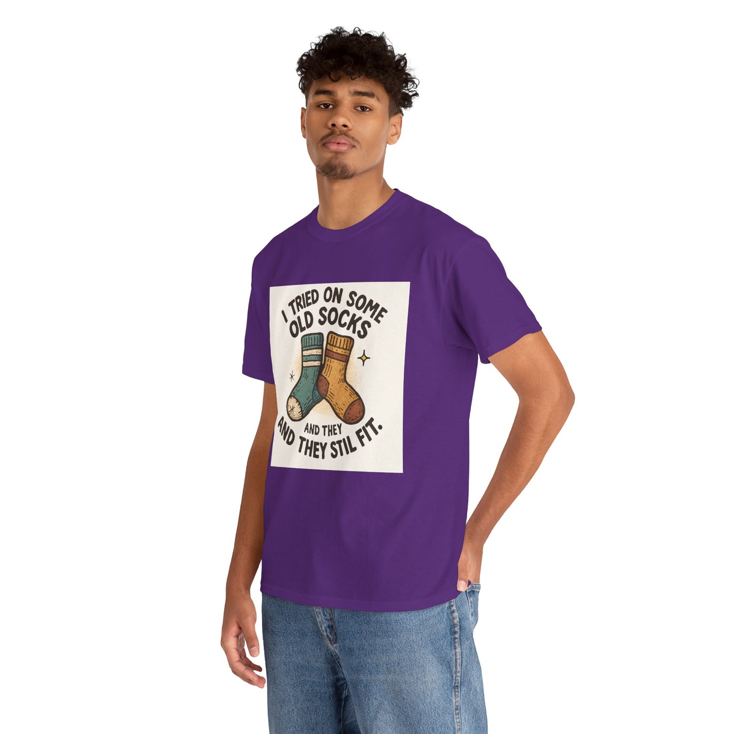Funny Socks T-Shirt – “I Tried On Some Old Socks and They Still Fit” Graphic Tee Printify
