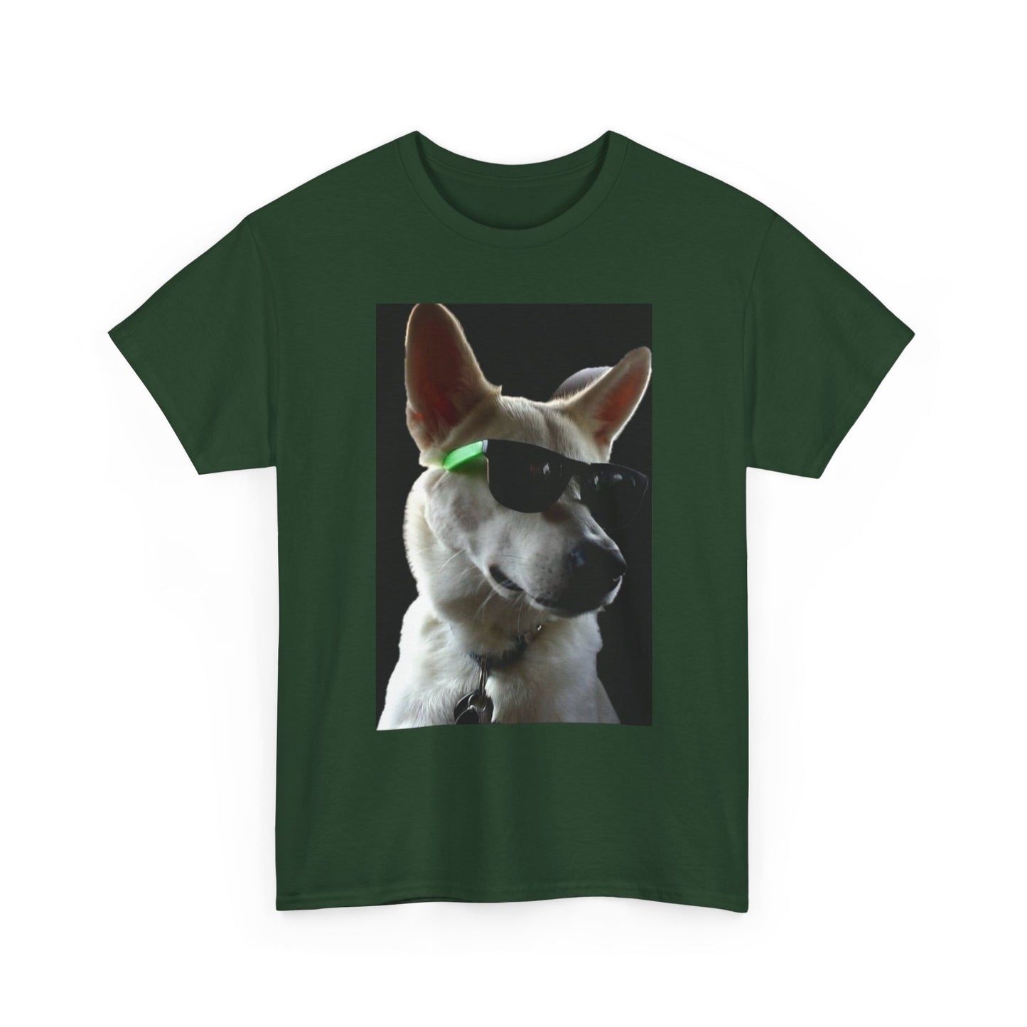 Cyberpunk Dog Photo Tee — Futuristic Bull Terrier Graphic T-Shirt Printify