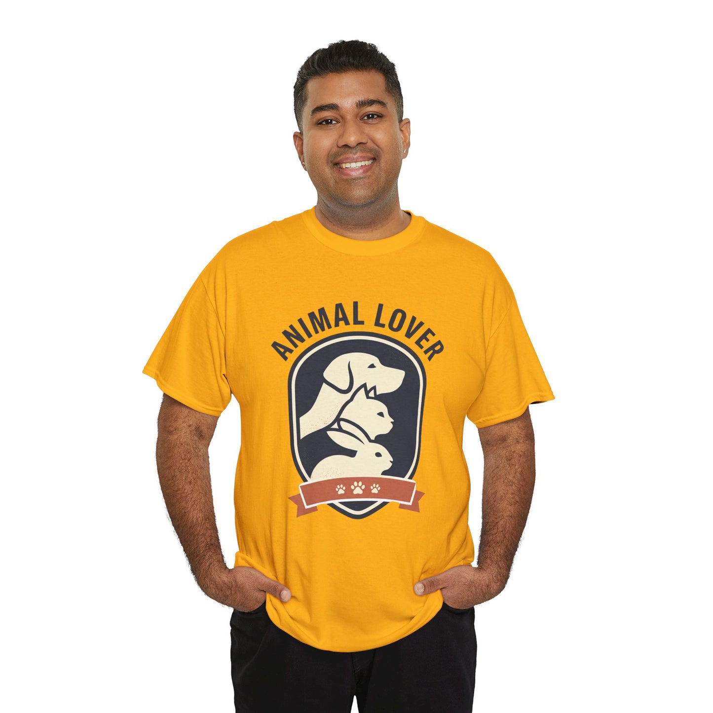 Animal Lover T-Shirt — Retro Pet Badge Tee (Dogs & Cats)