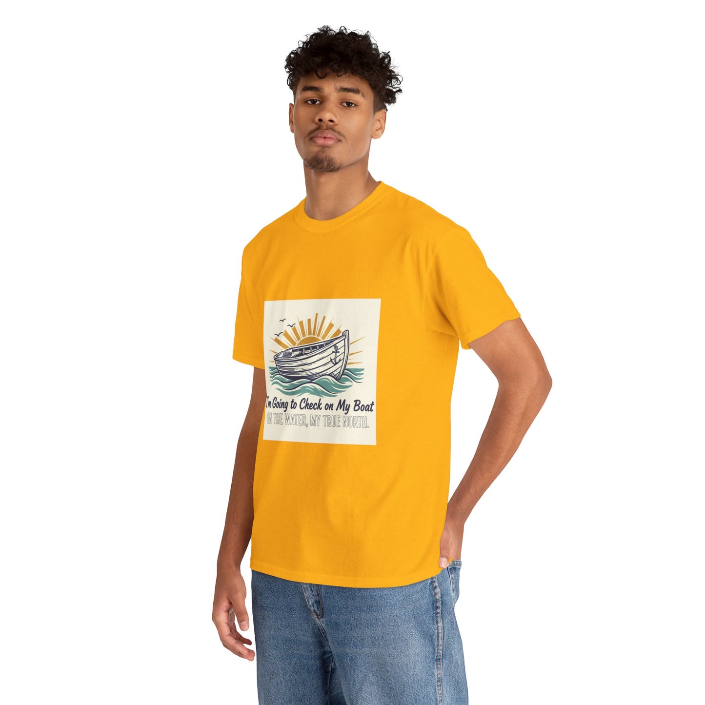 Boat T-Shirt — "I'm Going to Check on My Boat" Vintage Nautical Tee