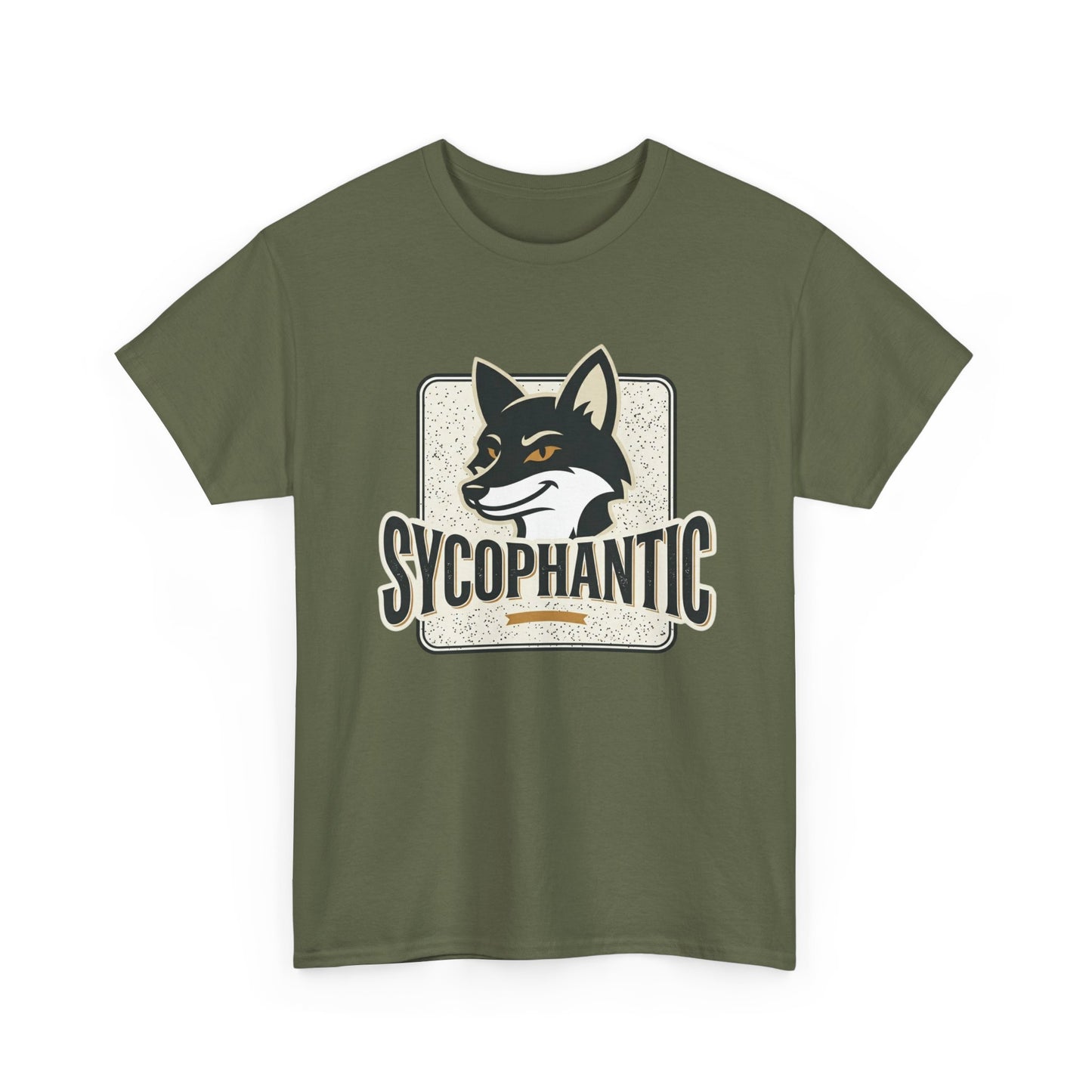 Sycophantic Fox Graphic Tee — Retro Animal Logo T-Shirt