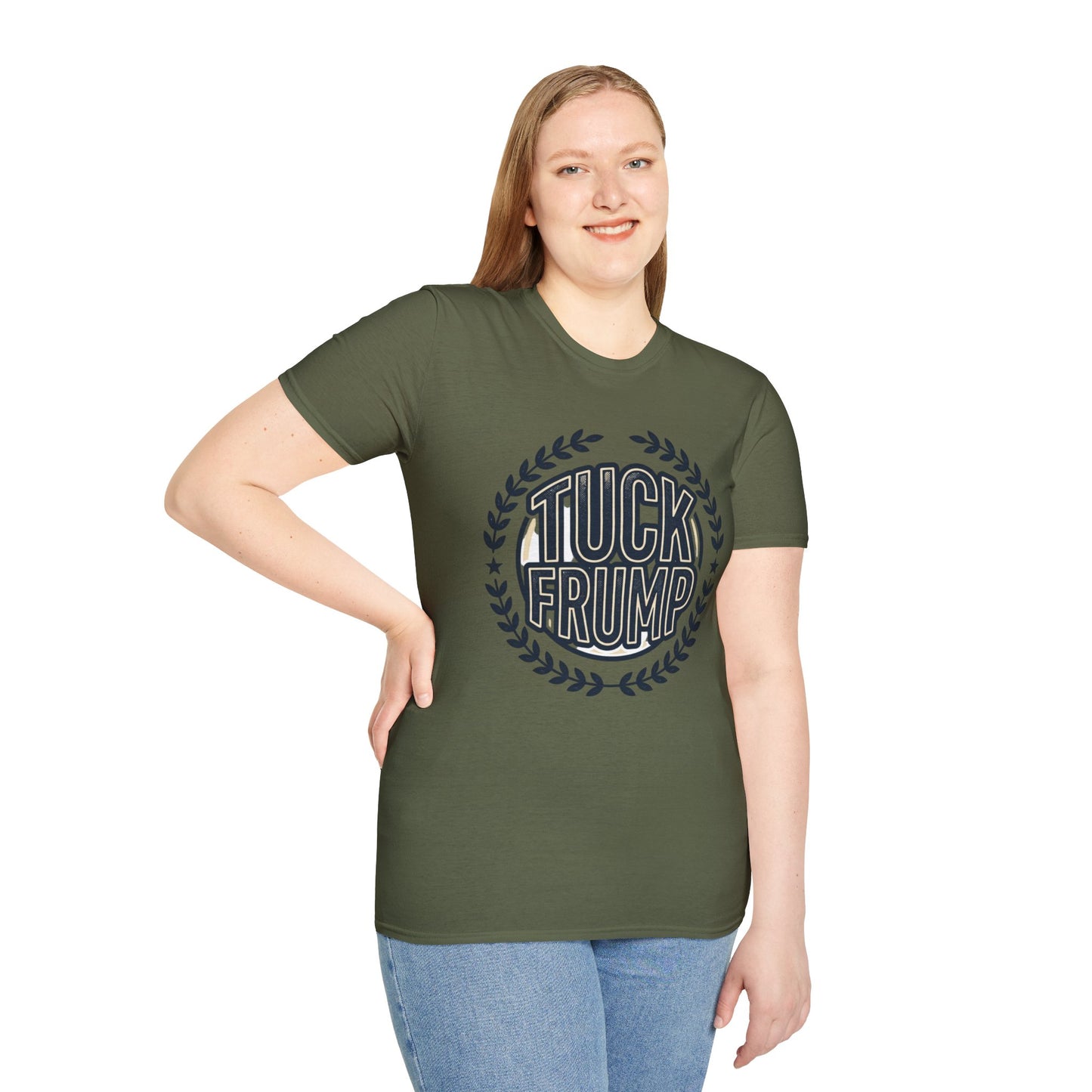 "Tuck Frump" Vintage Laurel Emblem Political Satire Tee
