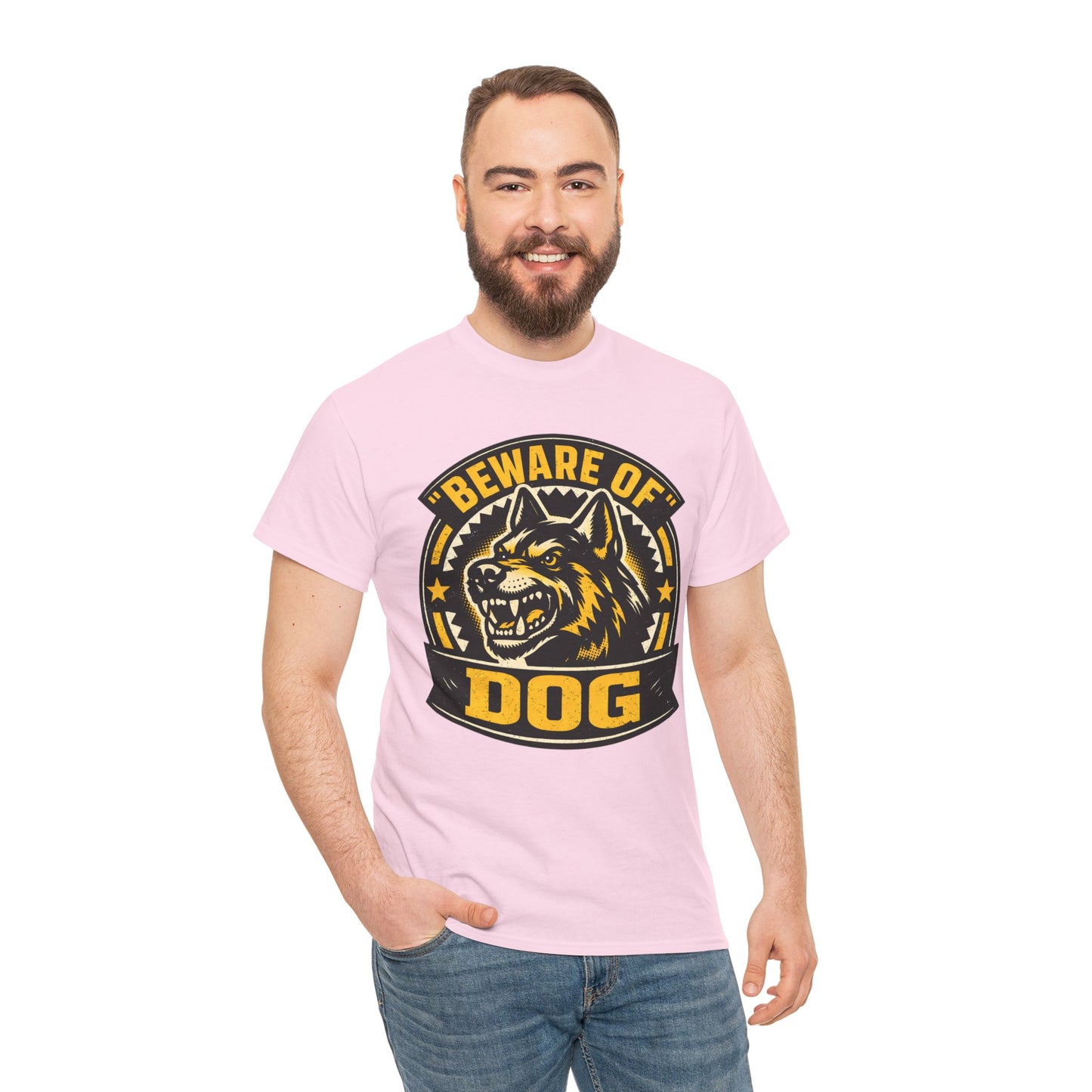 Beware of Dog T-Shirt — Retro Aggressive Dog Warning Graphic Tee Printify