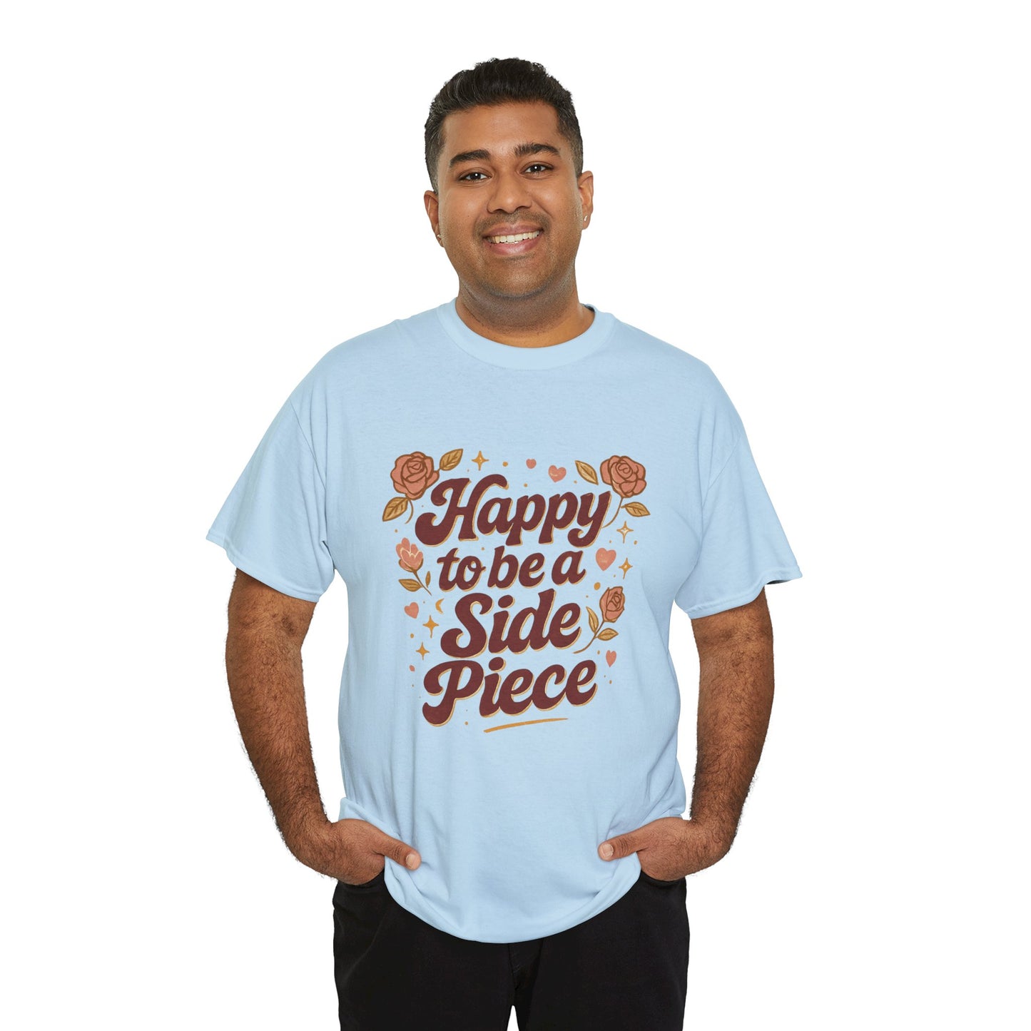 Happy to Be a Side Piece Tee — Retro Floral Statement T-Shirt
