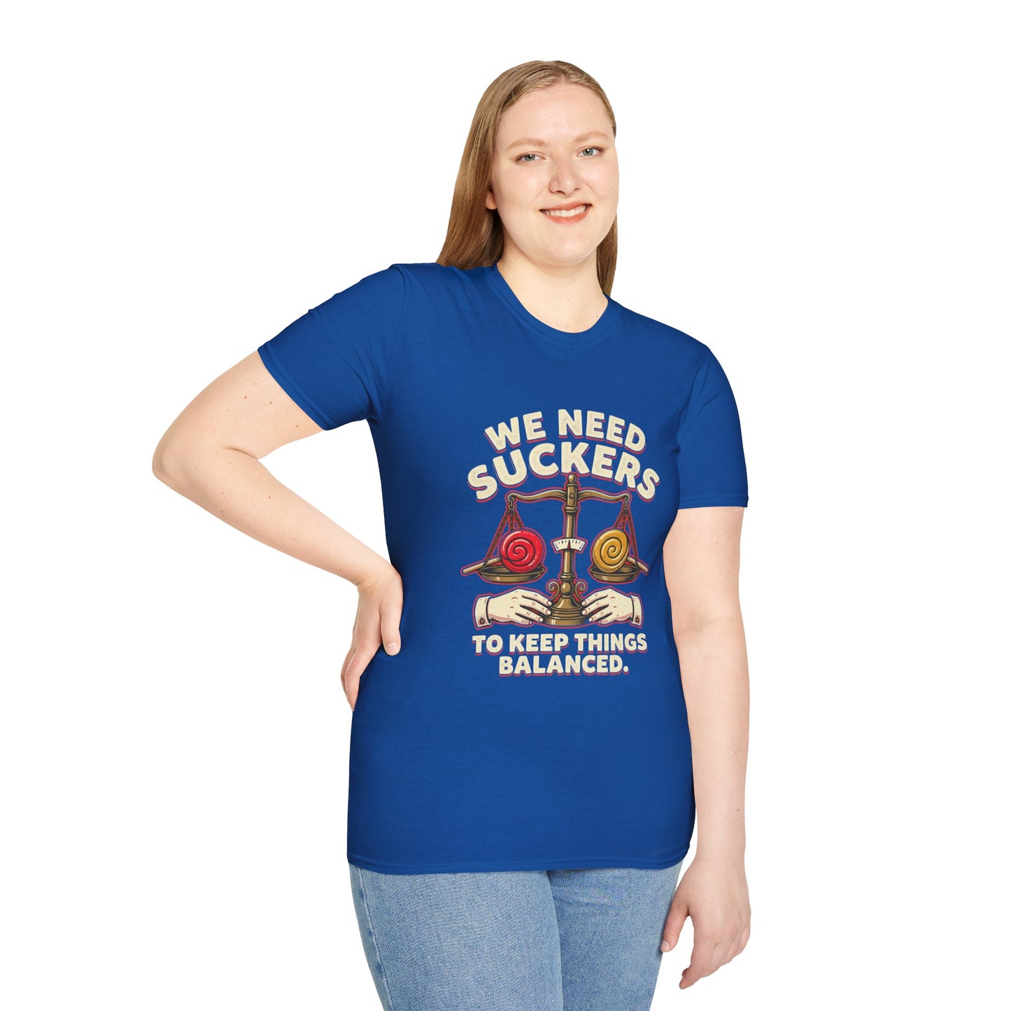 "We Need Suckers to Keep Things Balanced" Retro Candy Scale Tee