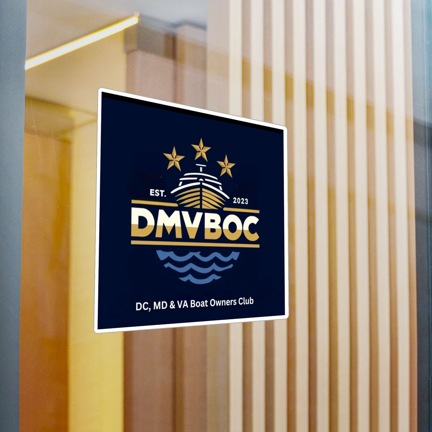 DMVBOC Boat Club Kiss-Cut Vinyl Sticker — DC MD VA Boat Owners Club Logo Decal