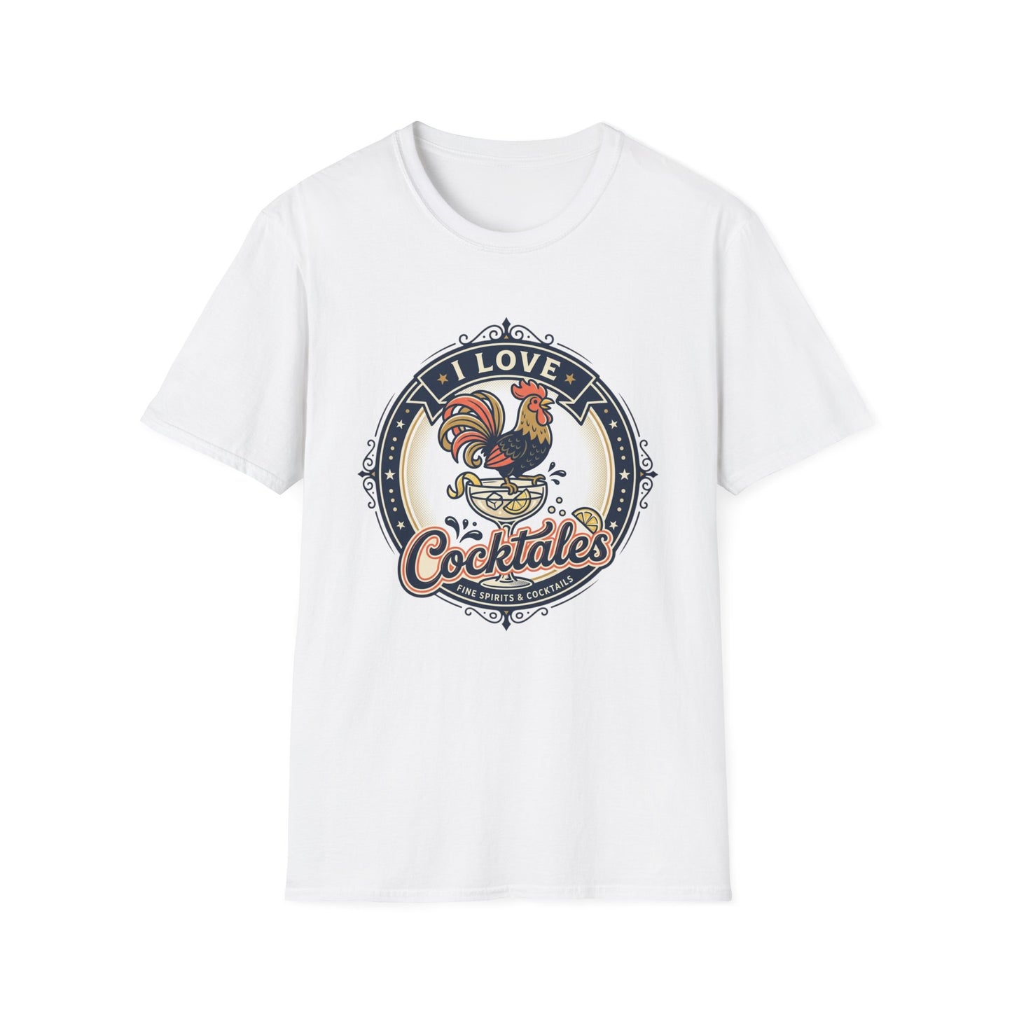 I Love Cocktales T-Shirt — Retro Rooster Cocktail Bar Tee
