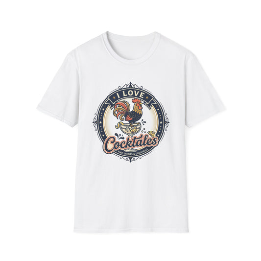I Love Cocktales T-Shirt — Retro Rooster Cocktail Bar Tee
