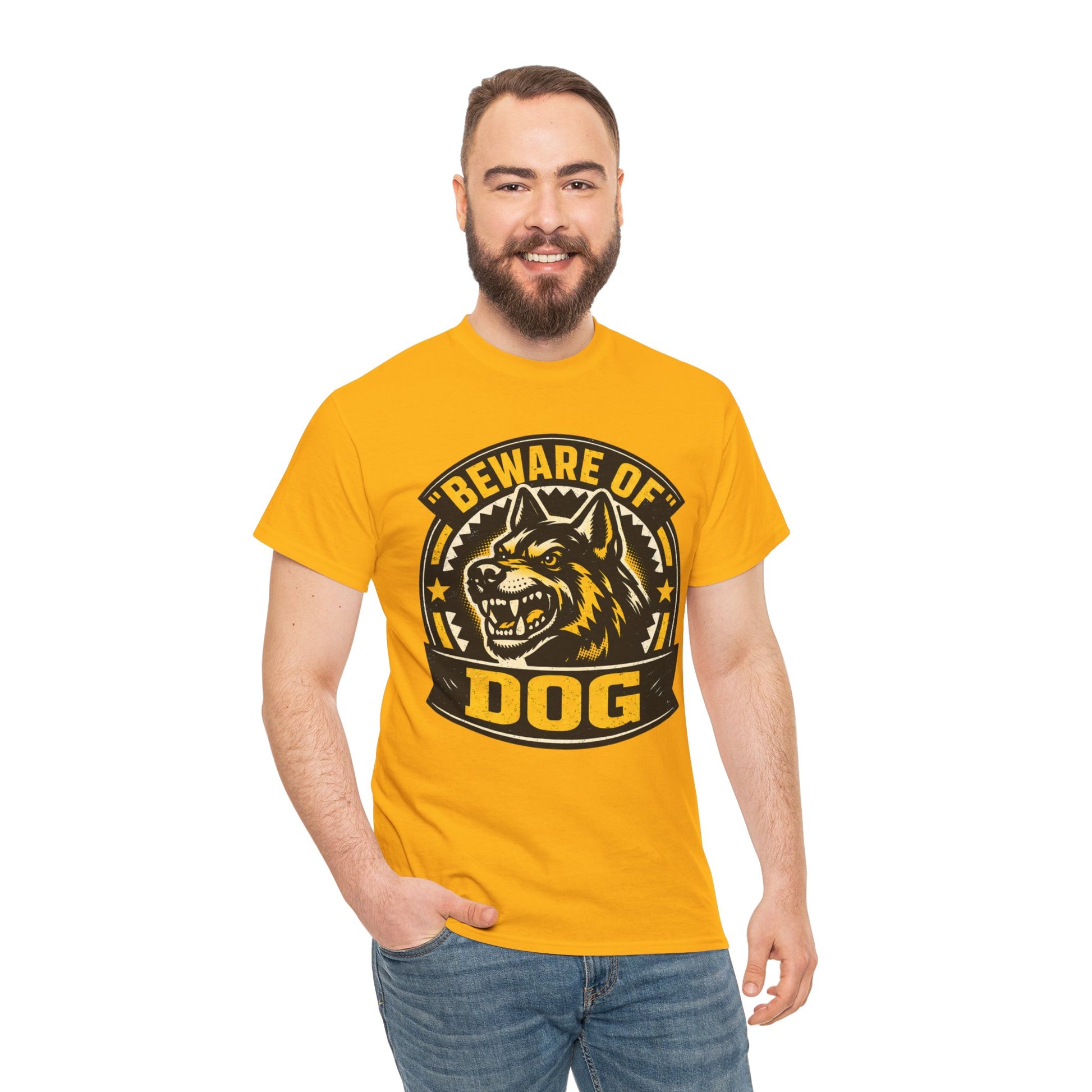 Beware of Dog T-Shirt — Retro Aggressive Dog Warning Graphic Tee Printify