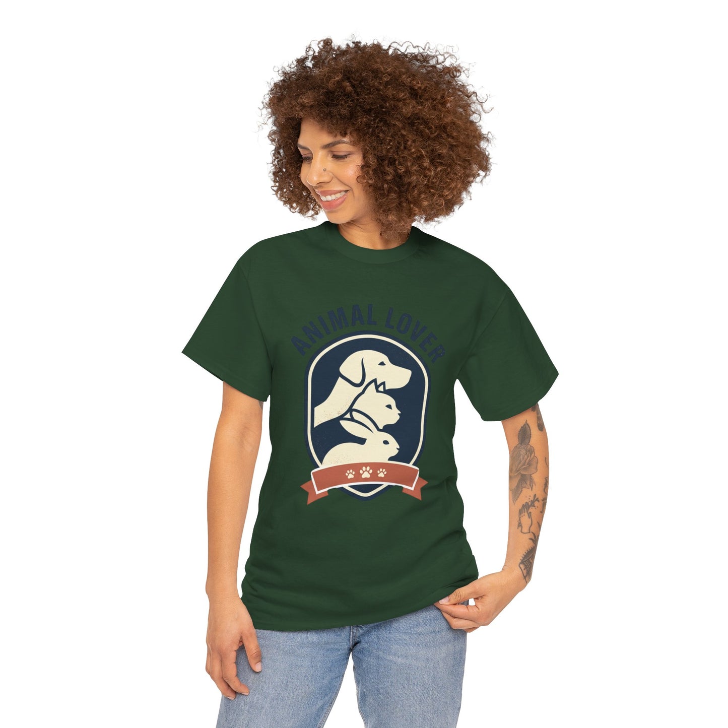 Animal Lover T-Shirt — Retro Pet Badge Tee (Dogs & Cats)