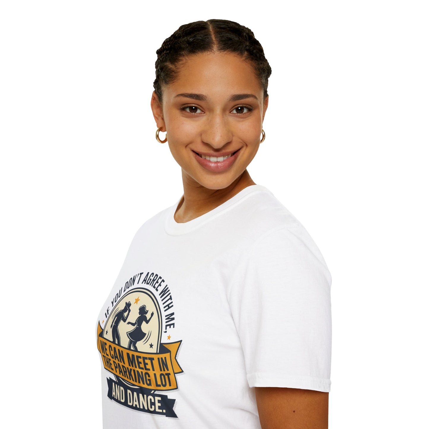 "If You Don’t Agree With Me, We Can Meet in the Parking Lot and Dance" Retro Dancing Graphic Tee