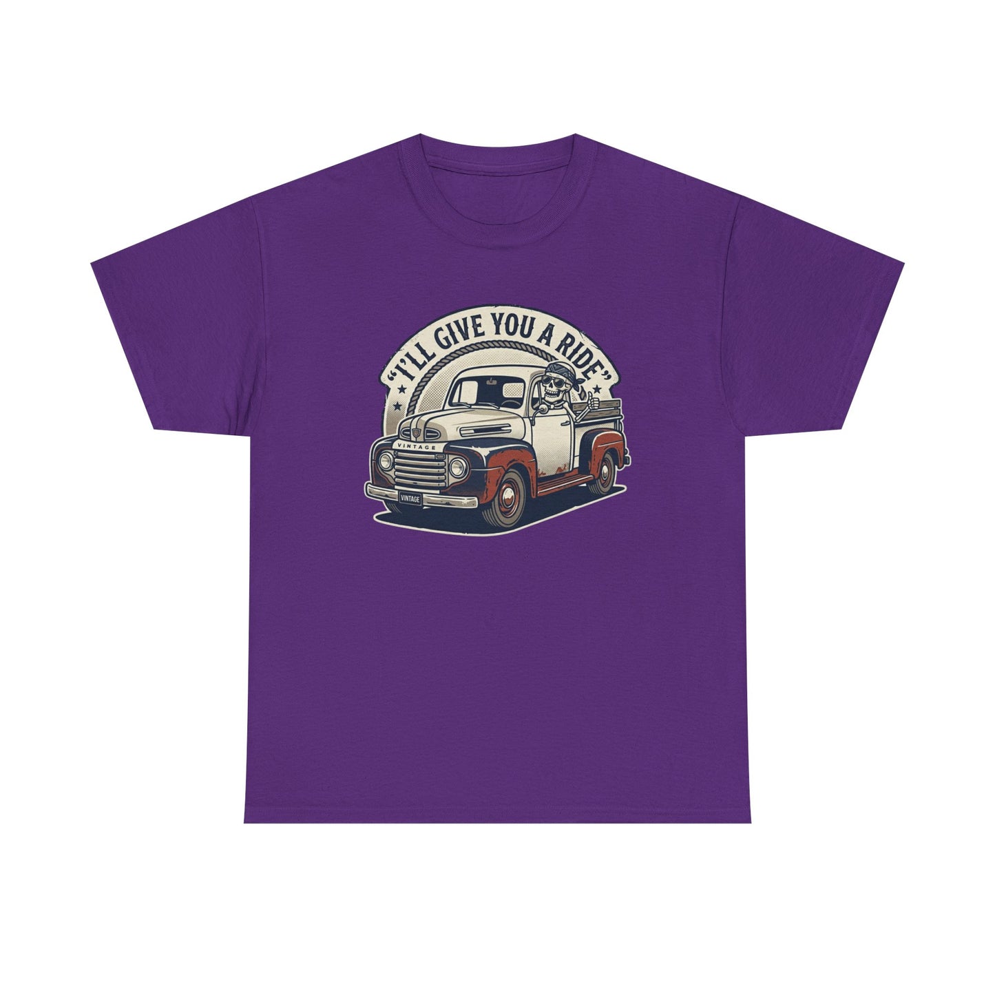 Vintage Pickup Truck T-Shirt — “I’ll Give You a Ride” Classic Retro Tee Printify