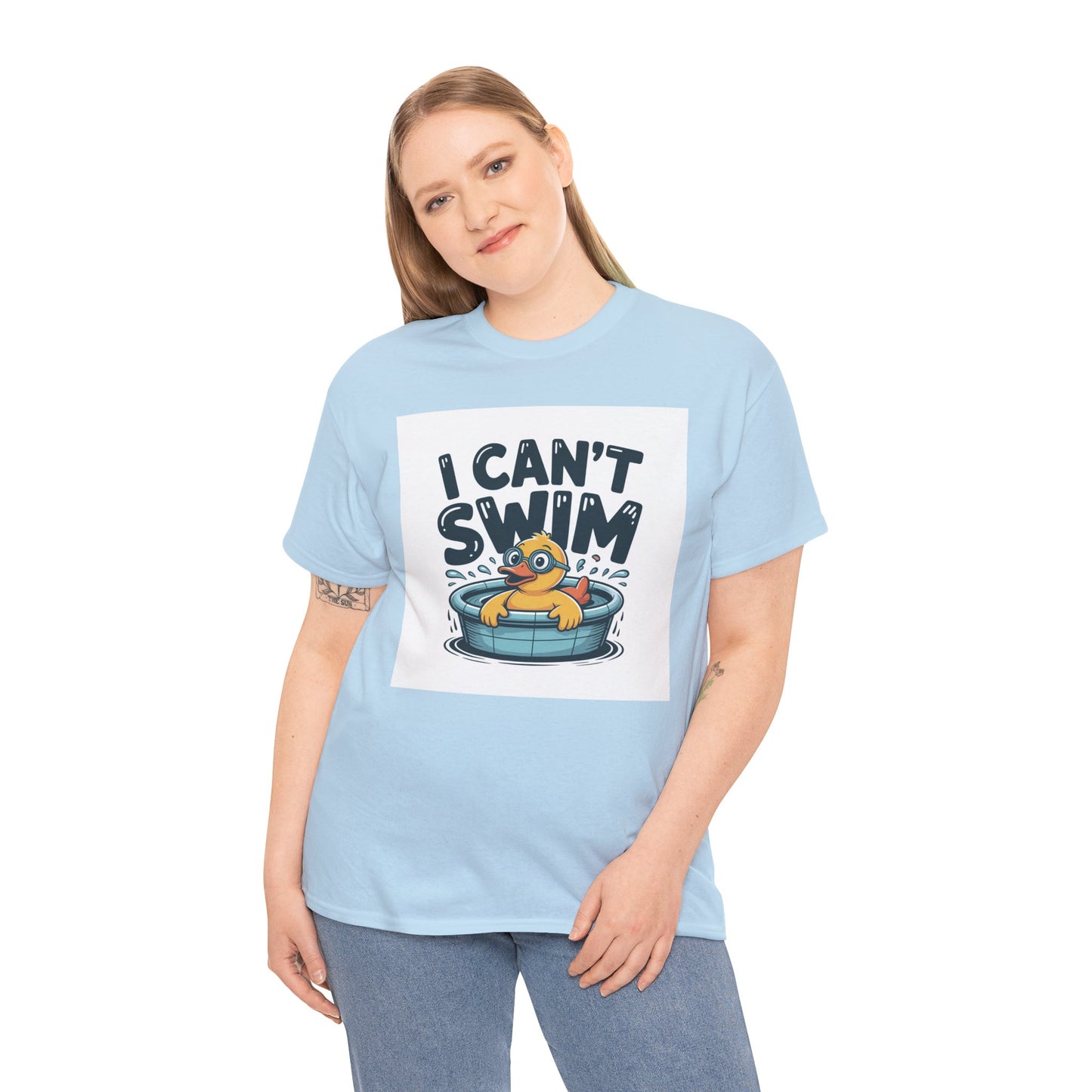I Can't Swim Duck T-Shirt — Cute Funny Pool Float Graphic Tee