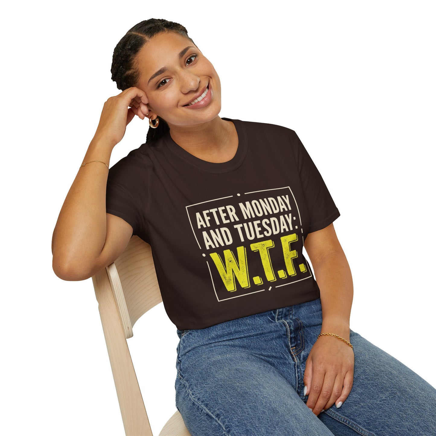 W.T.F. Funny Graphic T‑Shirt — "After Monday and Tuesday: W.T.F." Novelty Tee for Weekend Lovers