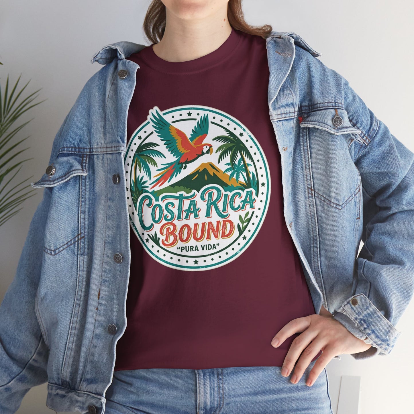 Costa Rica Bound T-Shirt — Tropical Parrot Travel Tee Printify