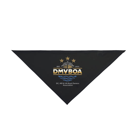 DMV Boat Owners Association Pet Bandana — Nautical Dog Scarf with DMVBOA Logo