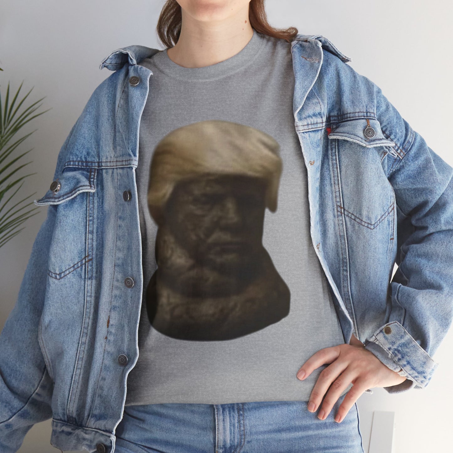 Graphic Tee — Bronze Bust Illustration T‑Shirt