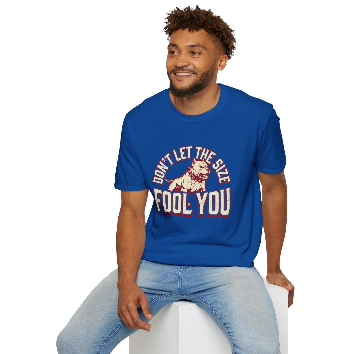 "Don’t Let The Size Fool You" Vintage Dog Tee-Pitbull Graphic T-Shirt