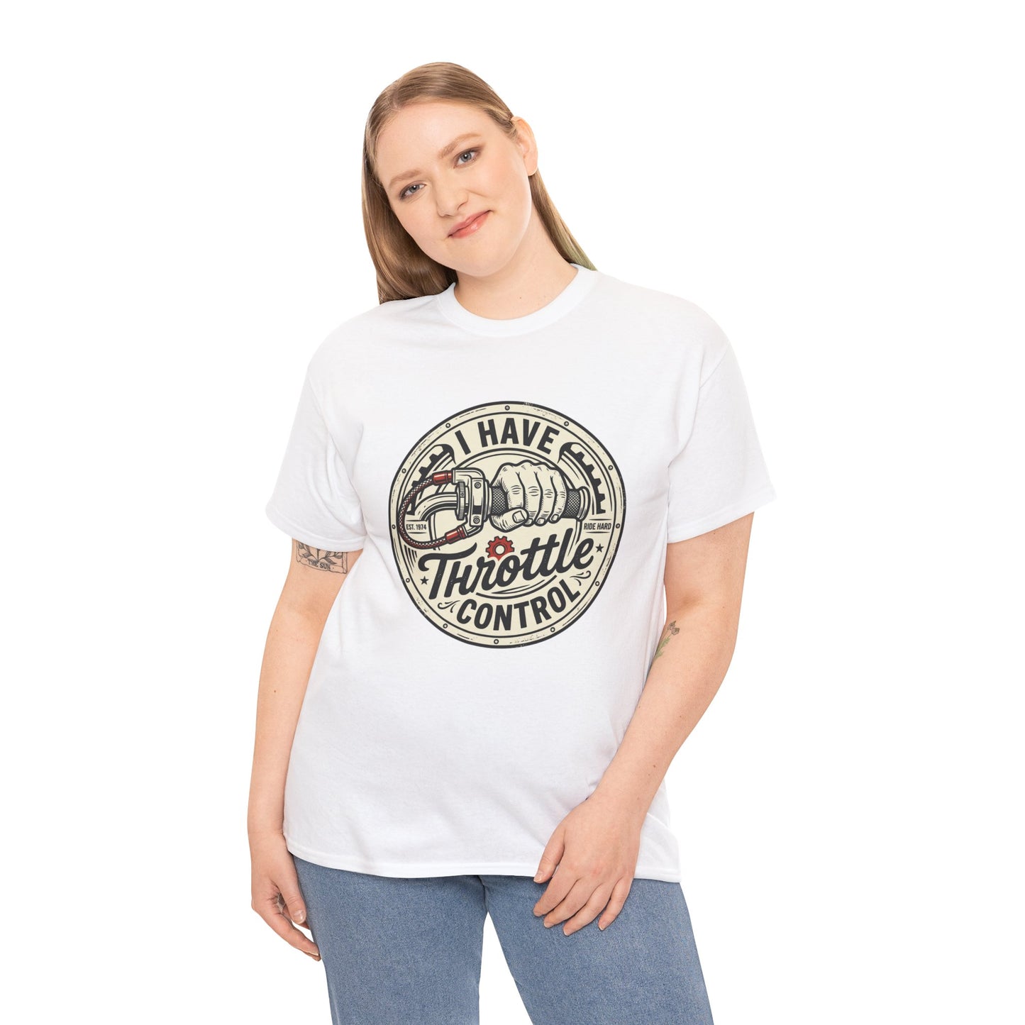 Throttle Control T-Shirt — "I Have Throttle Control" Vintage Motorcycle Tee