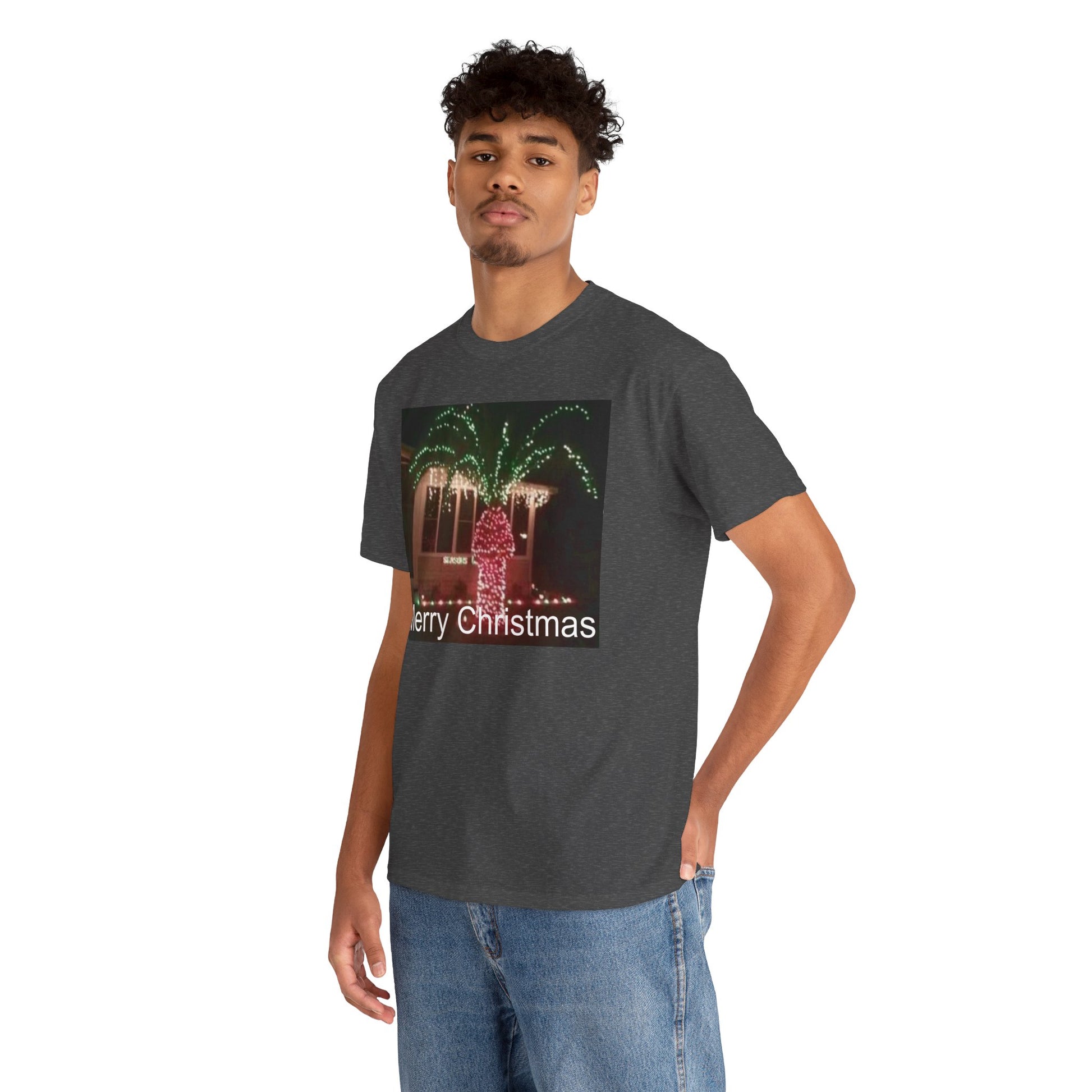Christmas Lights Tee — 'Merry Christmas' Holiday Graphic T-Shirt Printify