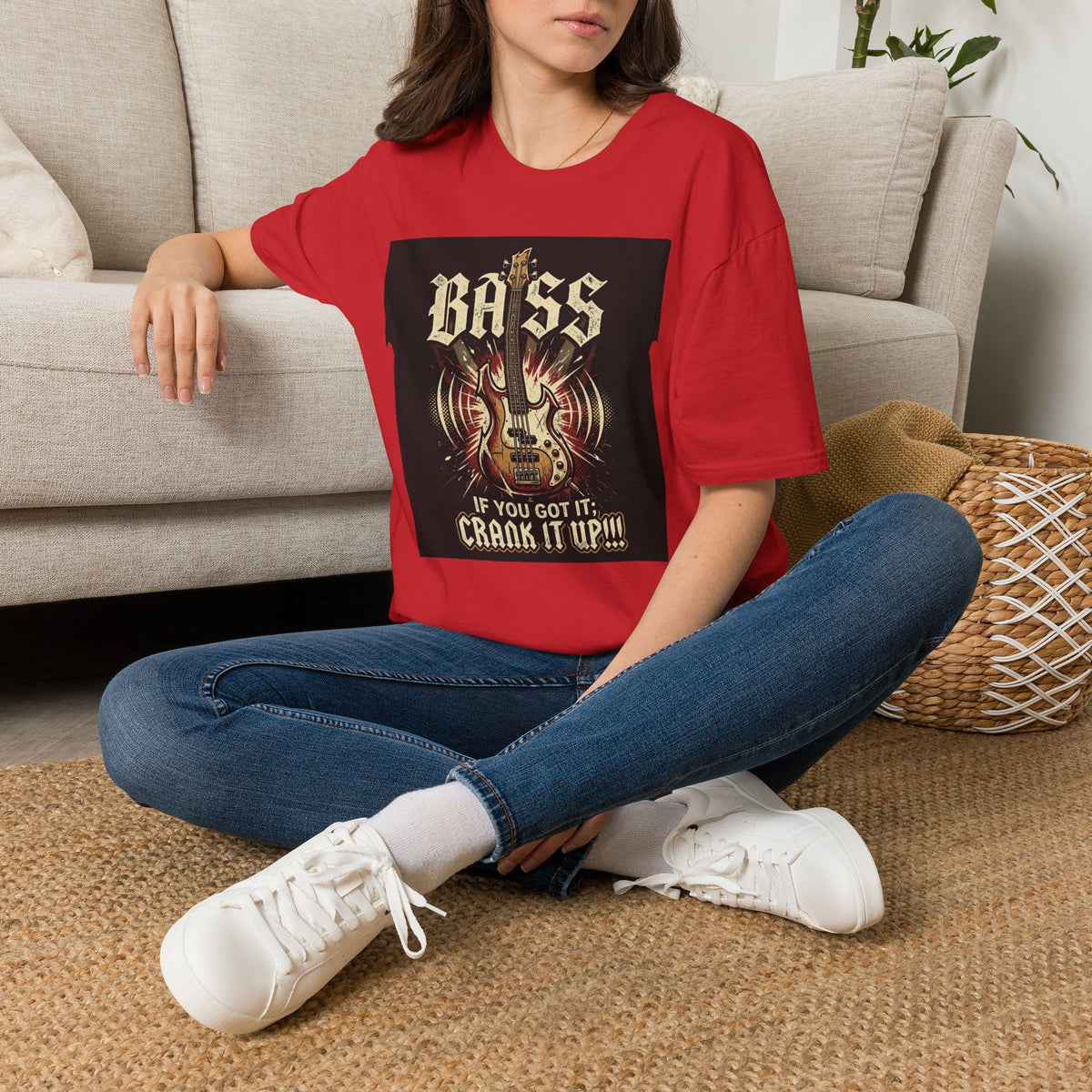 Bass Guitar T-Shirt — "Bass: If You Got It, Crank It Up!" Rock Music Tee
