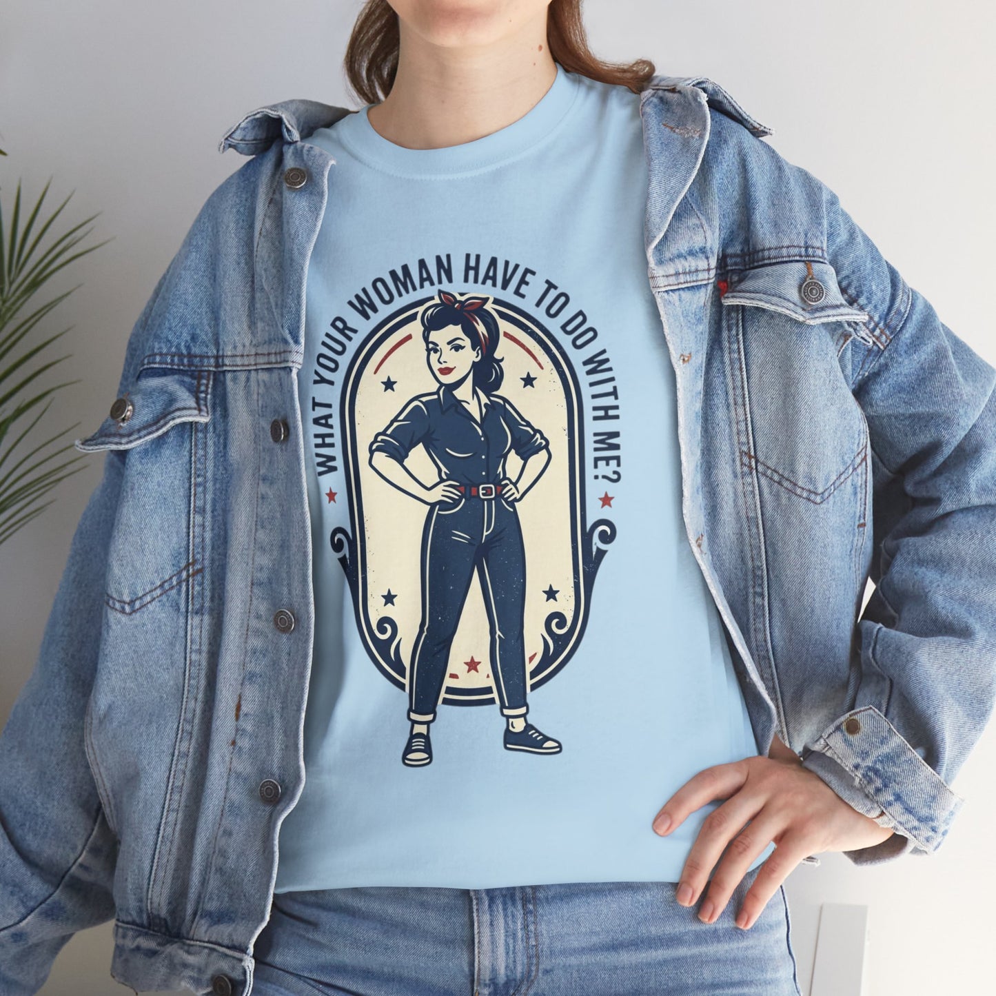 'What Your Woman Have To Do With Me?' Retro Pin-Up Graphic Tee