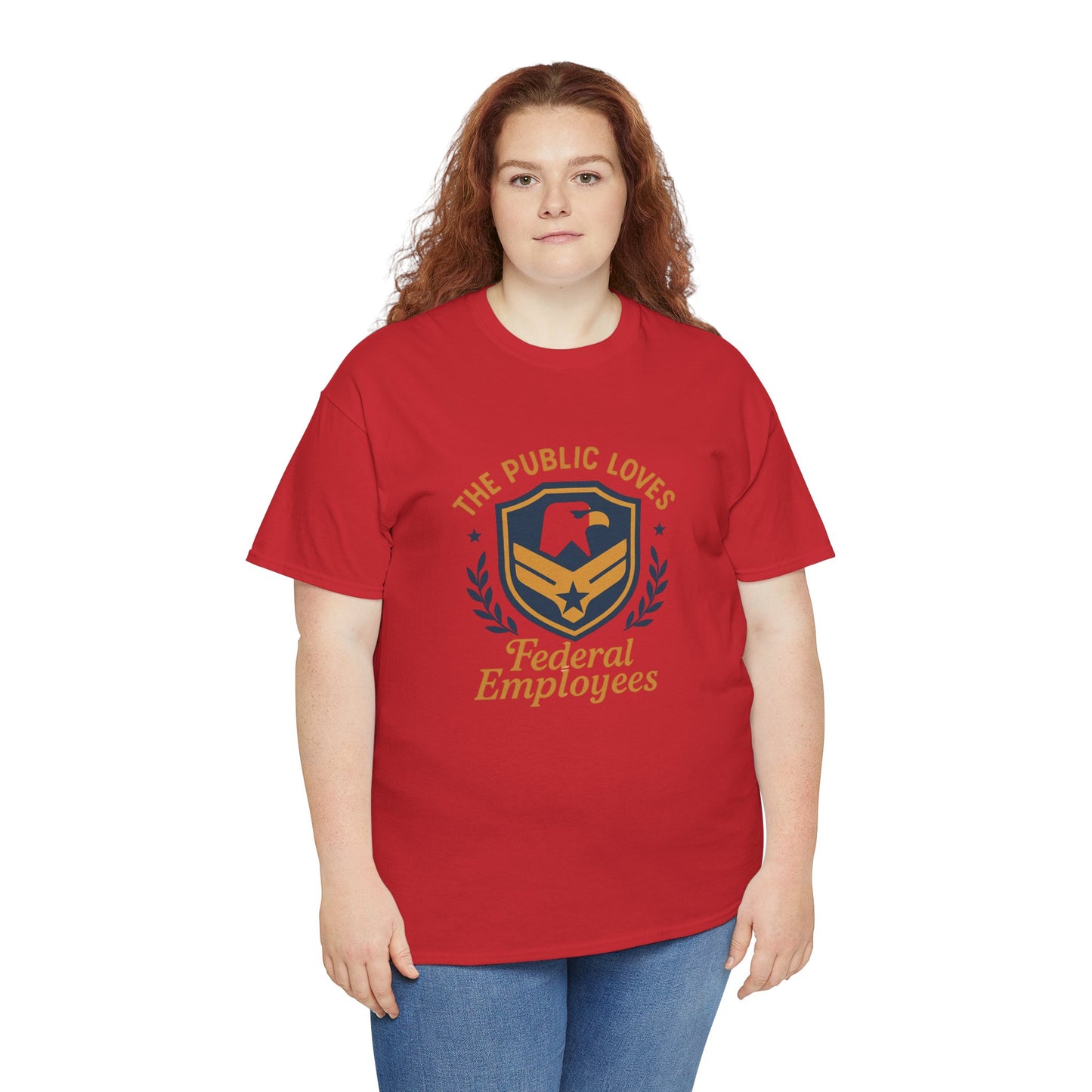 Federal Employees Tee – “The Public Loves Federal Employees” Patriotic Badge Shirt