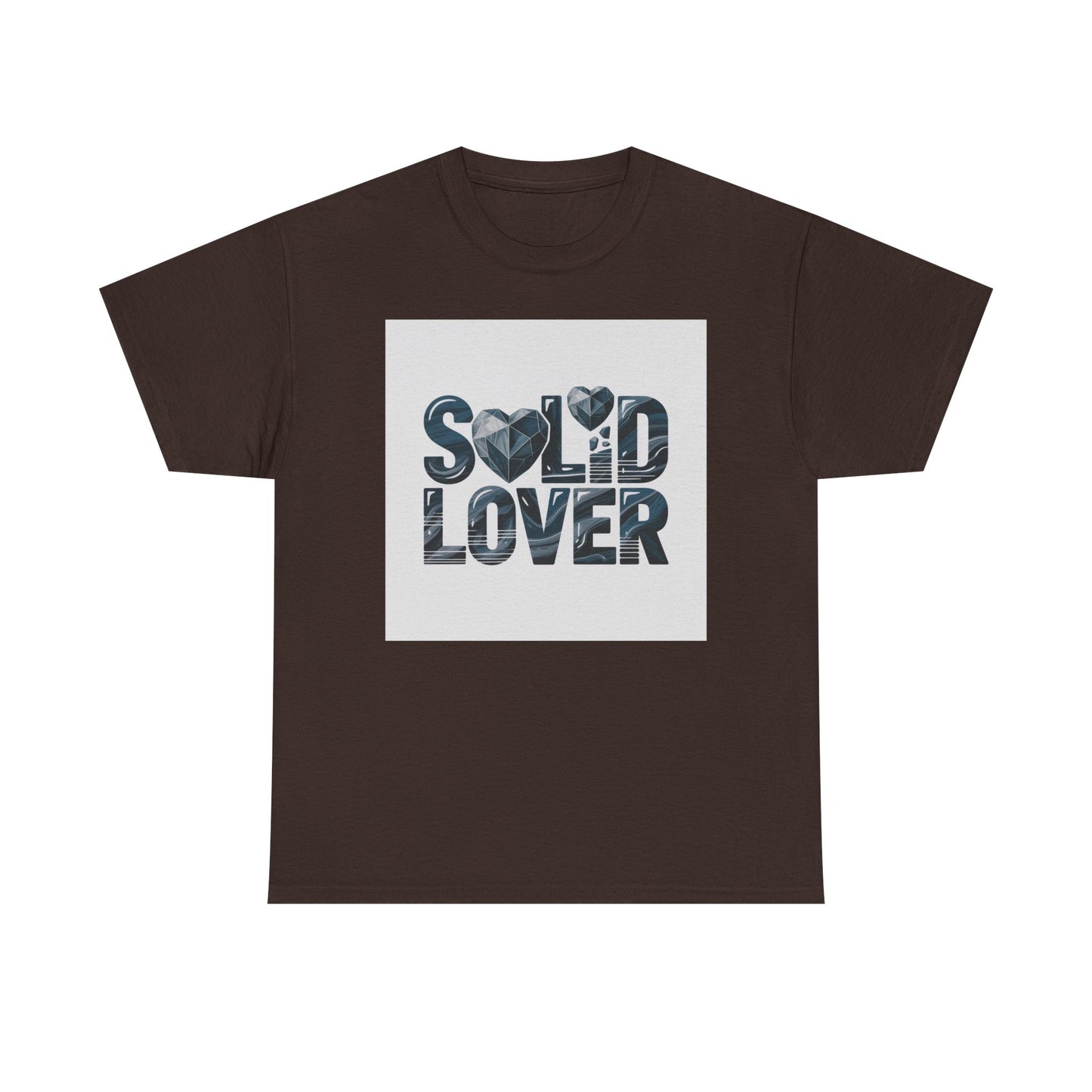 Solid Lover T‑Shirt — Bold Heart Typography Tee for Couples & Romance