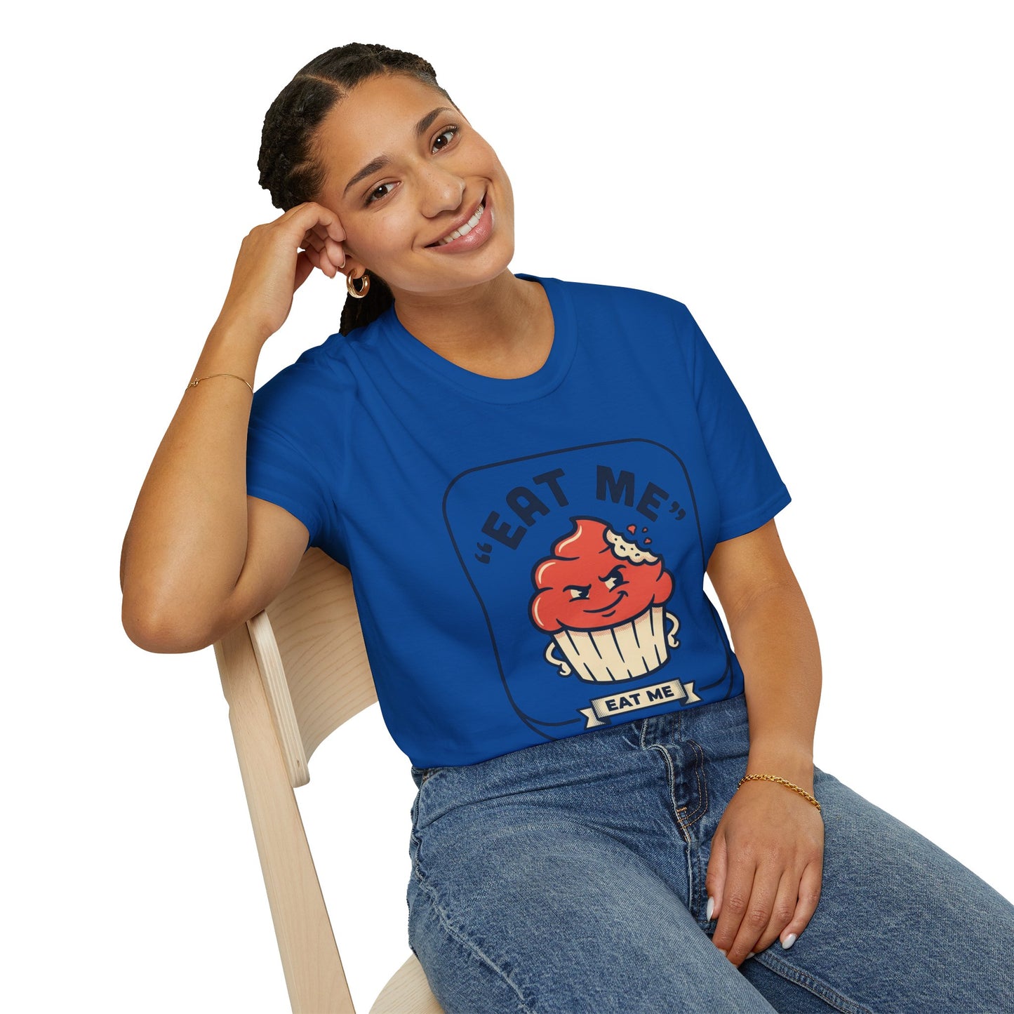 Cupcake Graphic T-Shirt — "Eat Me" Retro Dessert Tee