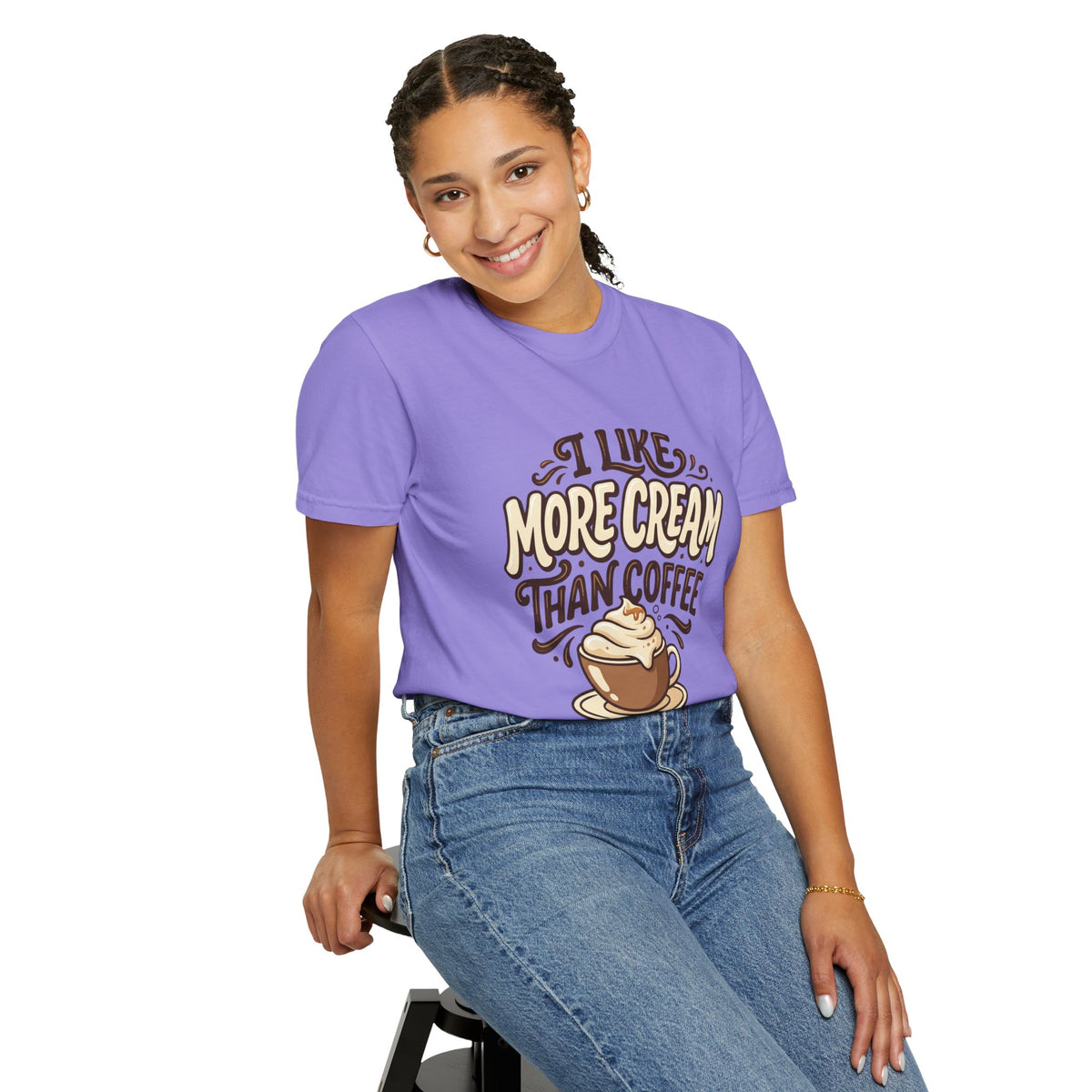 Coffee Tee — "I Like More Cream Than Coffee" Graphic T-Shirt