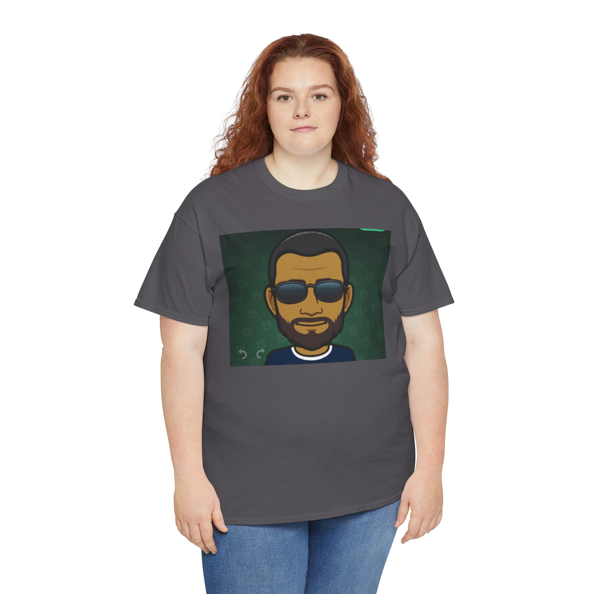 Bitmoji Portrait Tee — Cool Sunglasses Avatar Graphic T-Shirt Printify