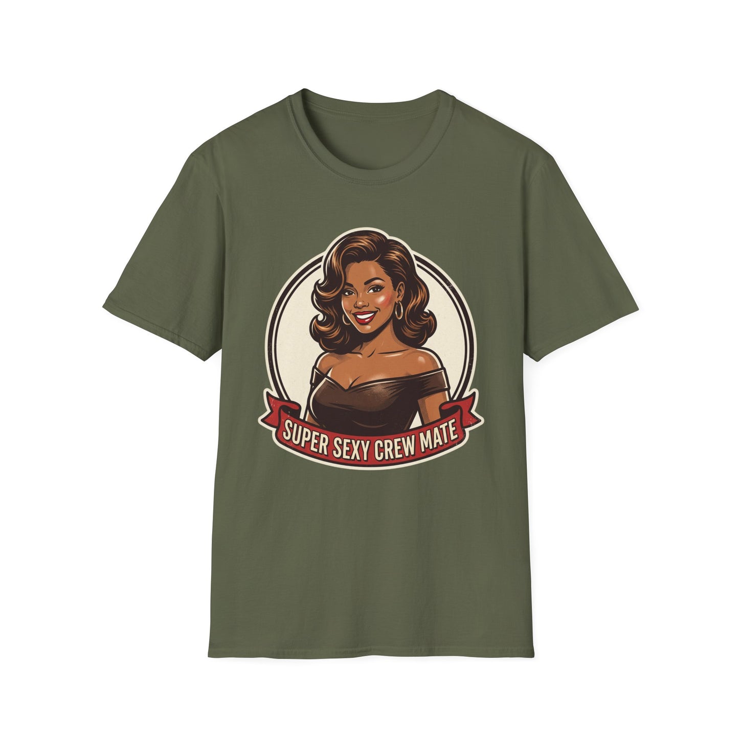 "Super Sexy Crew Mate" Retro Pin-Up Graphic Tee Printify