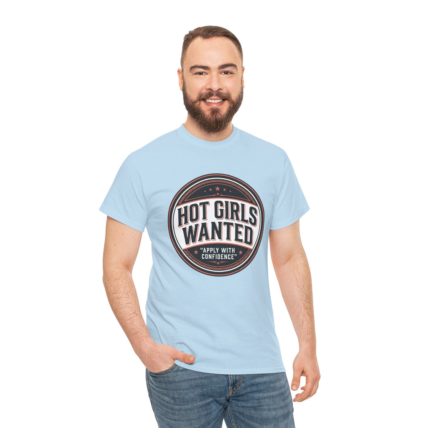 T-Shirt — "Hot Girls Wanted" Retro Badge Tee