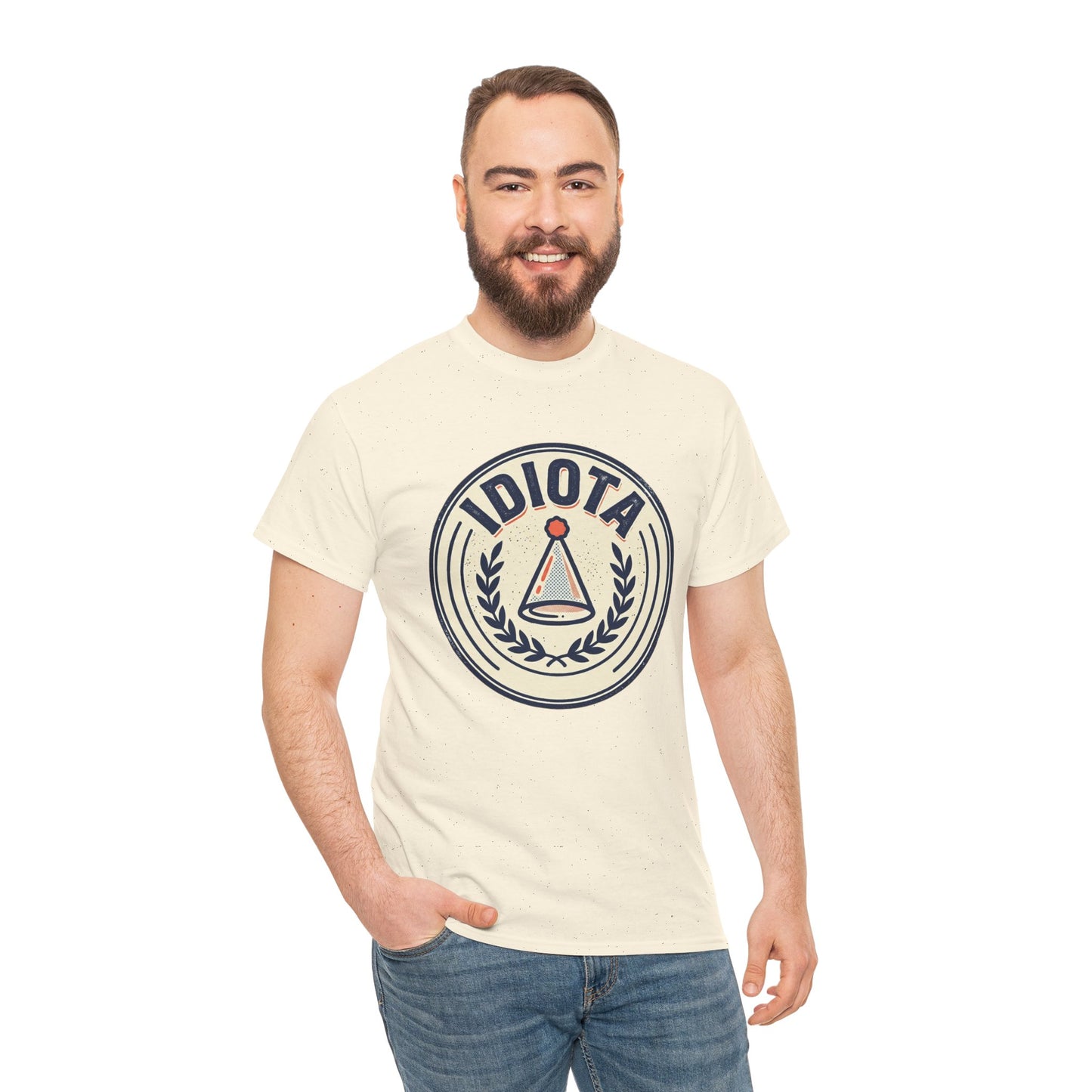 Idiota Crest T-Shirt — Vintage Emblem Graphic Tee