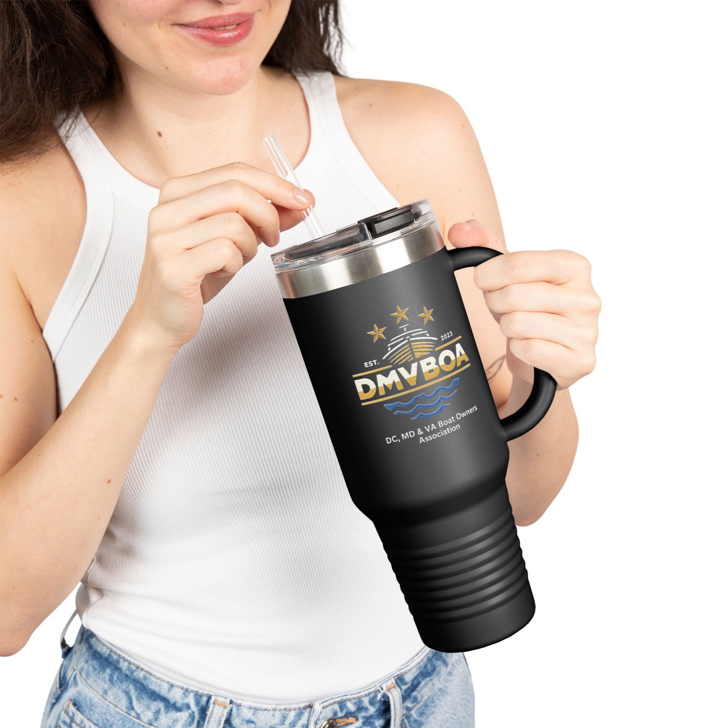 DMVBOA Insulated 40oz Travel Mug – Boat Owners Association Logo Tumbler
