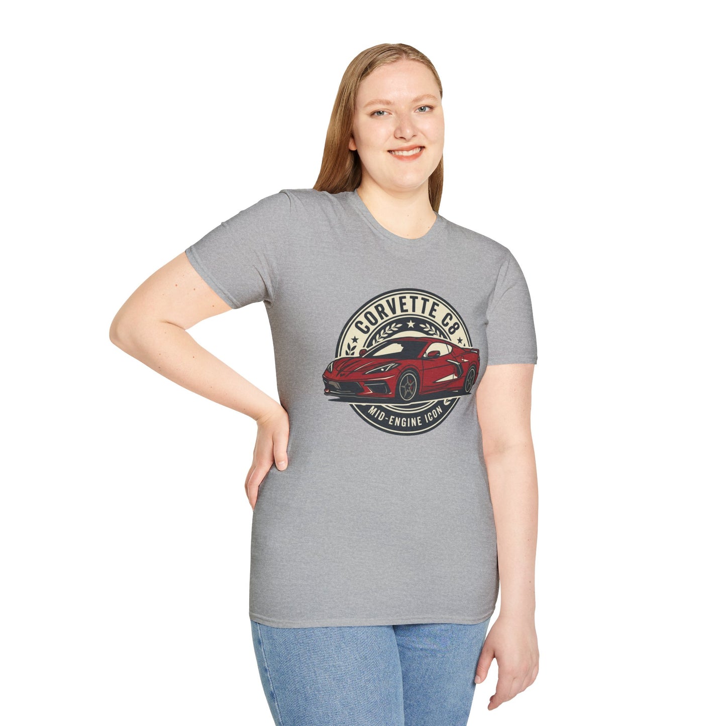 Corvette C8 Tee — Red Mid‑Engine Icon Car Shirt