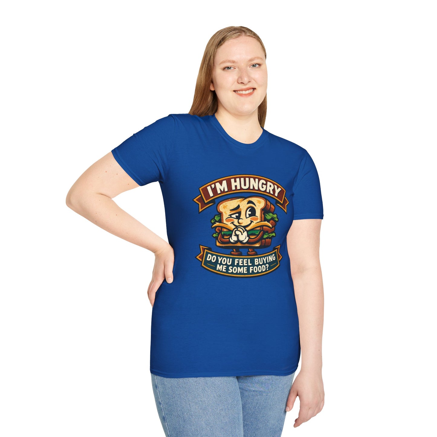 I'm Hungry Burger Graphic T-Shirt — "Do You Feel Buying Me Some Food?" Funny Foodie Tee