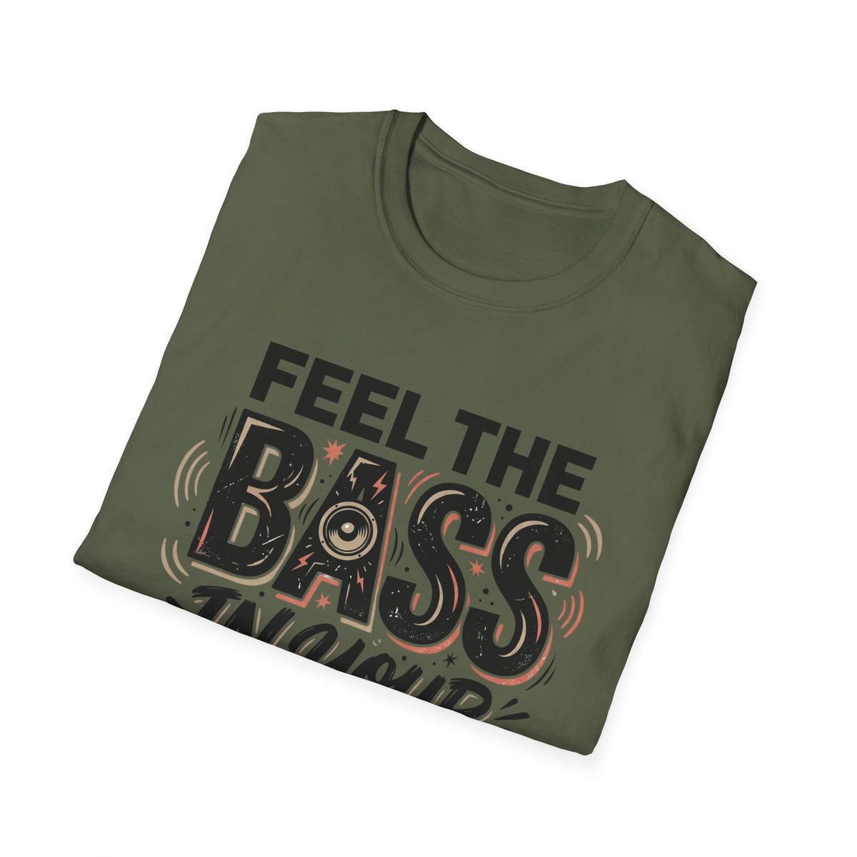 Feel the Bass In Your Face T-Shirt — Graphic Music Lover Tee