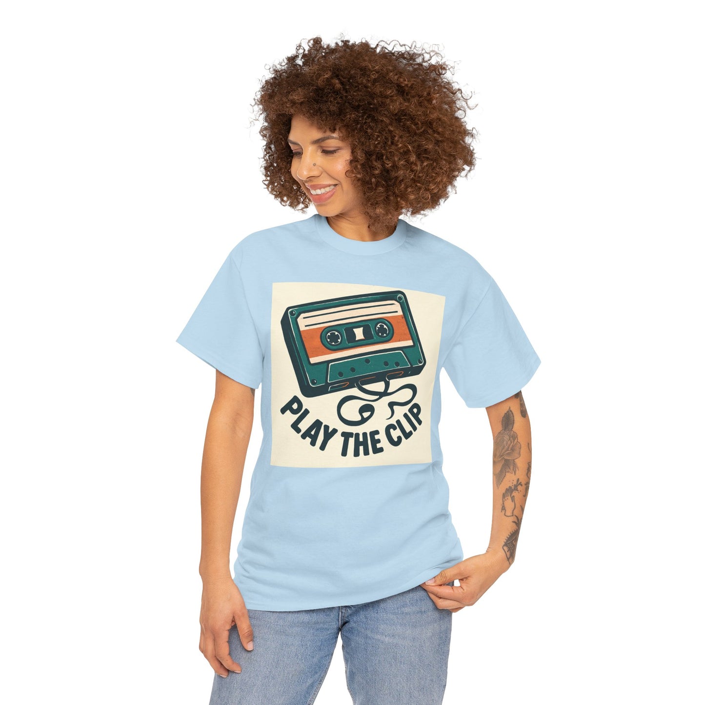 Cassette Tape 'Play the Clip' T-Shirt — Retro Music Tee Printify