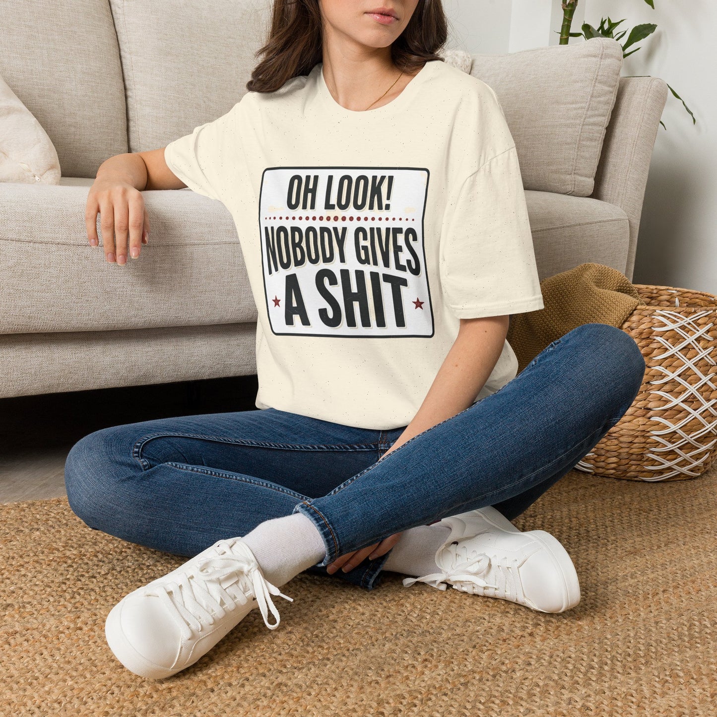 "Oh Look! Nobody Gives A Shit" Bold Funny Tee